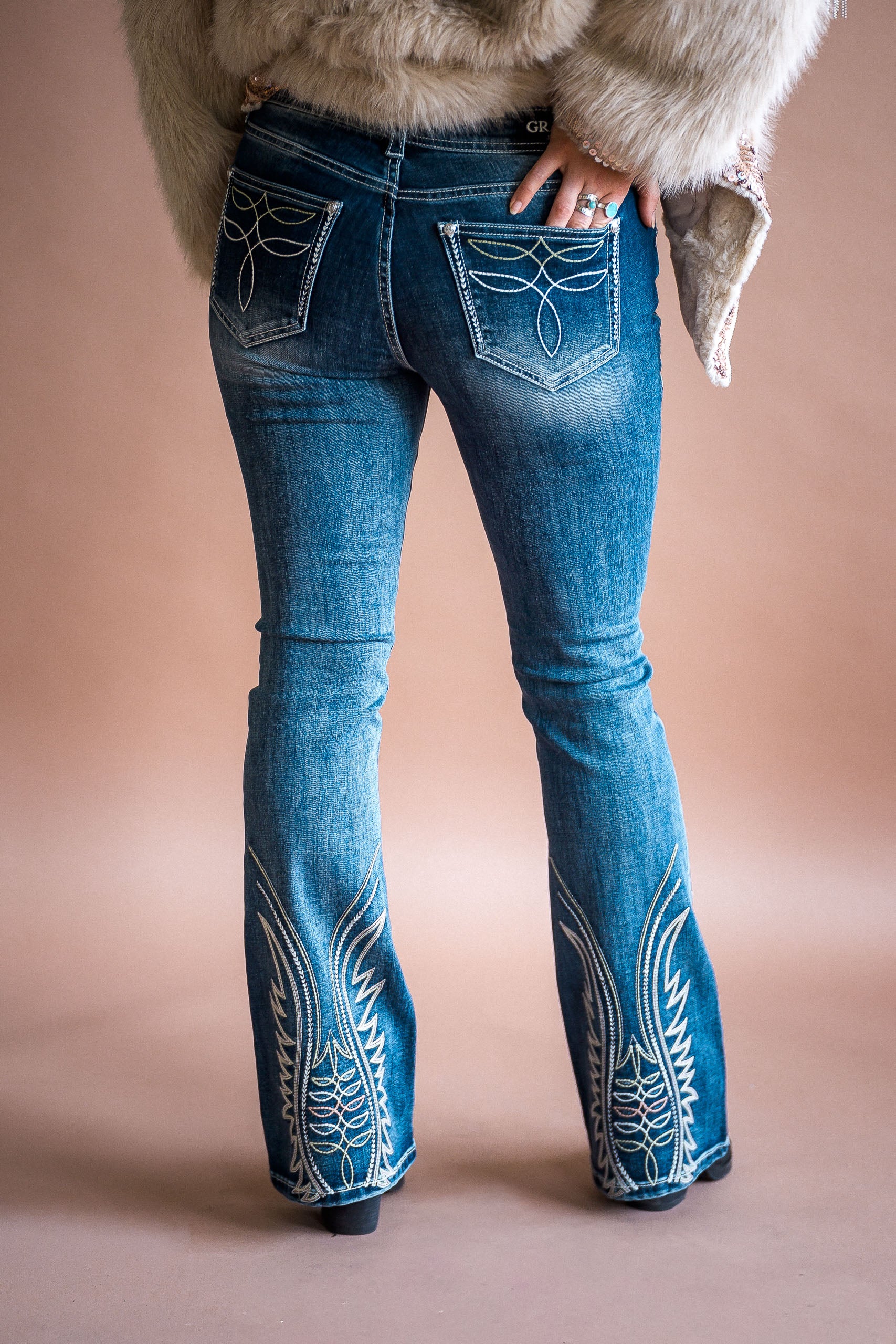 Western Embroidered Boot Cut Jeans