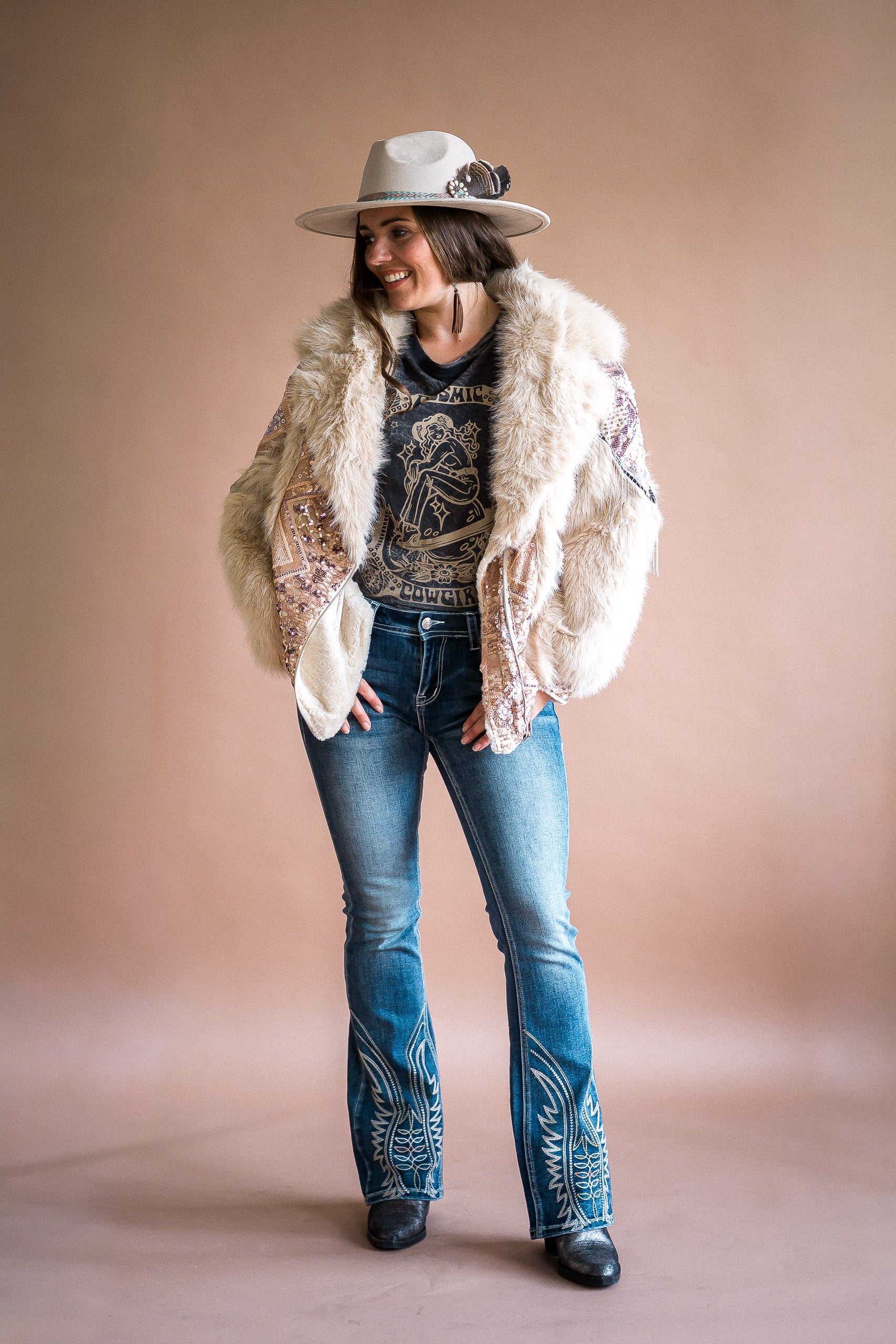 Western Embroidered Boot Cut Jeans - Boho Buffalo Accessories