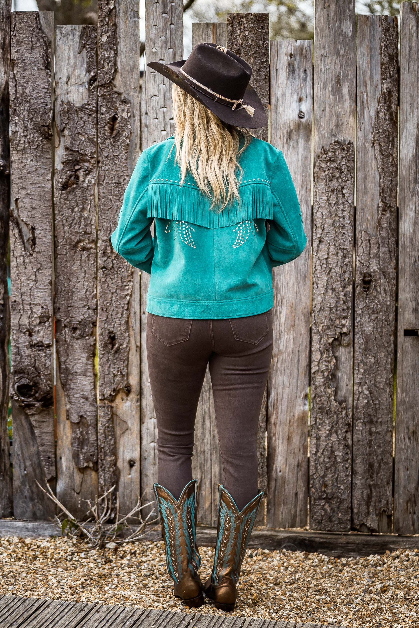 Turquoise Wings Suede Jacket - Boho Buffalo Accessories