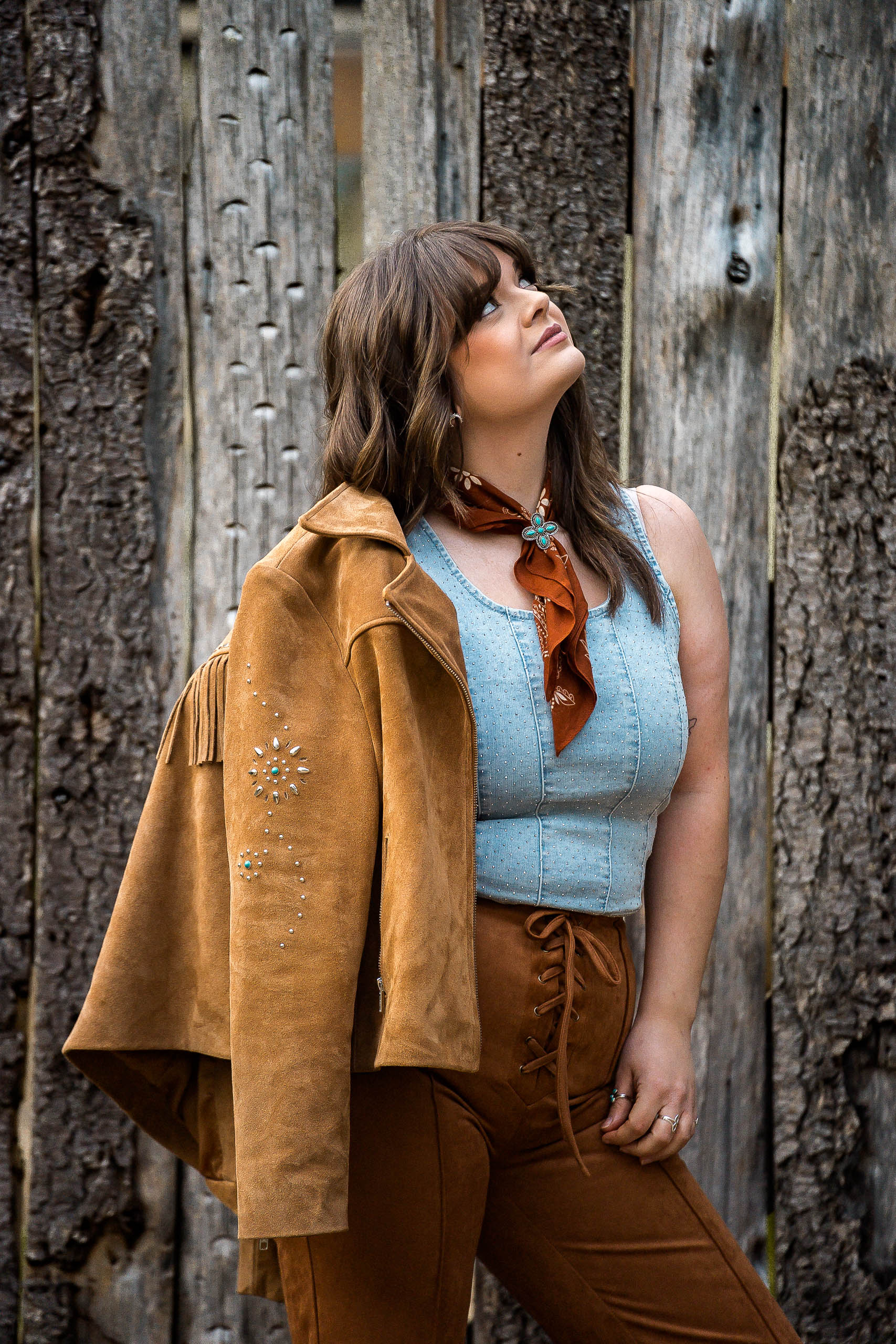 Tan Lace-Up Suede Flares - Boho Buffalo Accessories