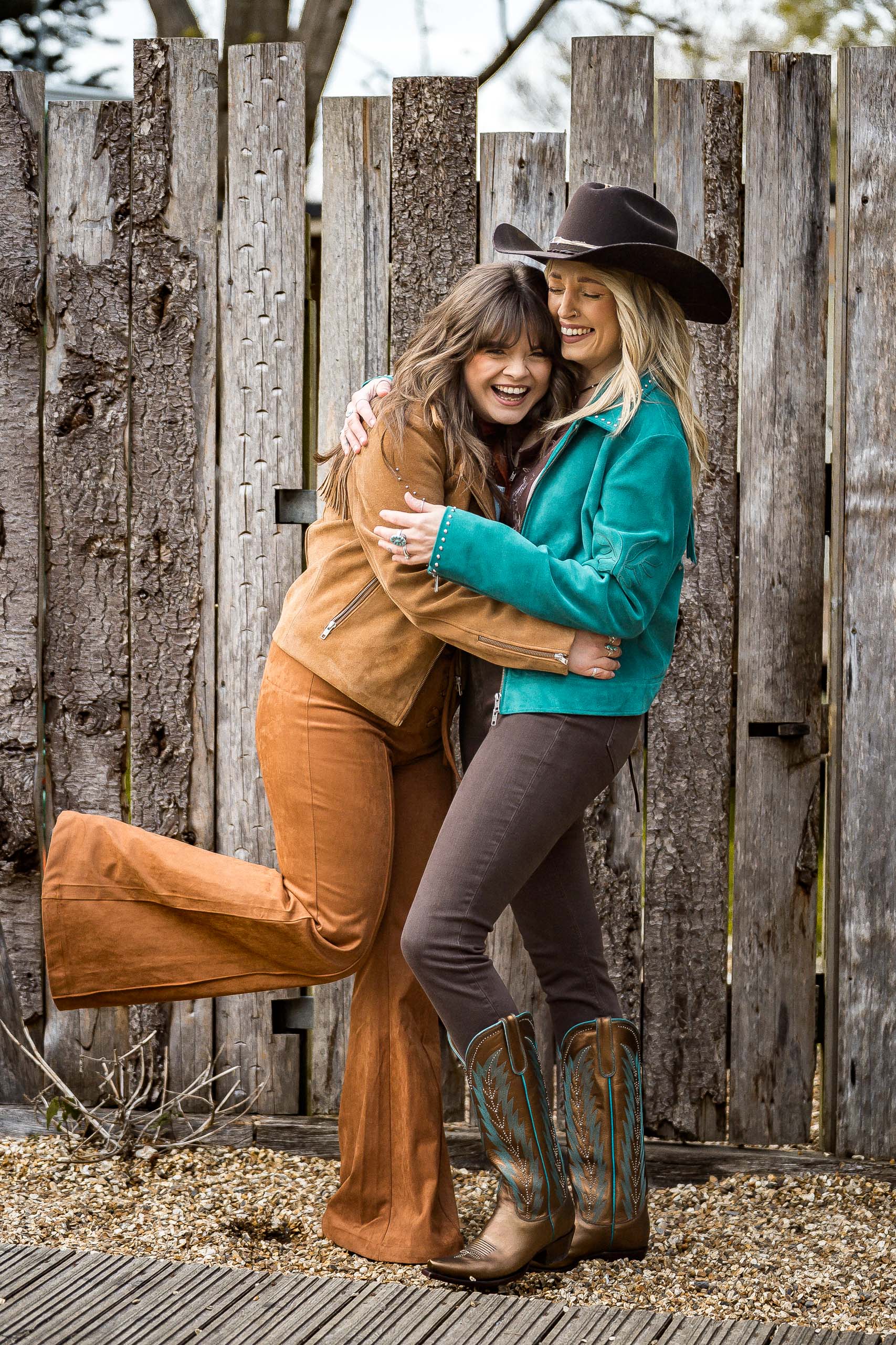 Tan Lace-Up Suede Flares - Boho Buffalo Accessories