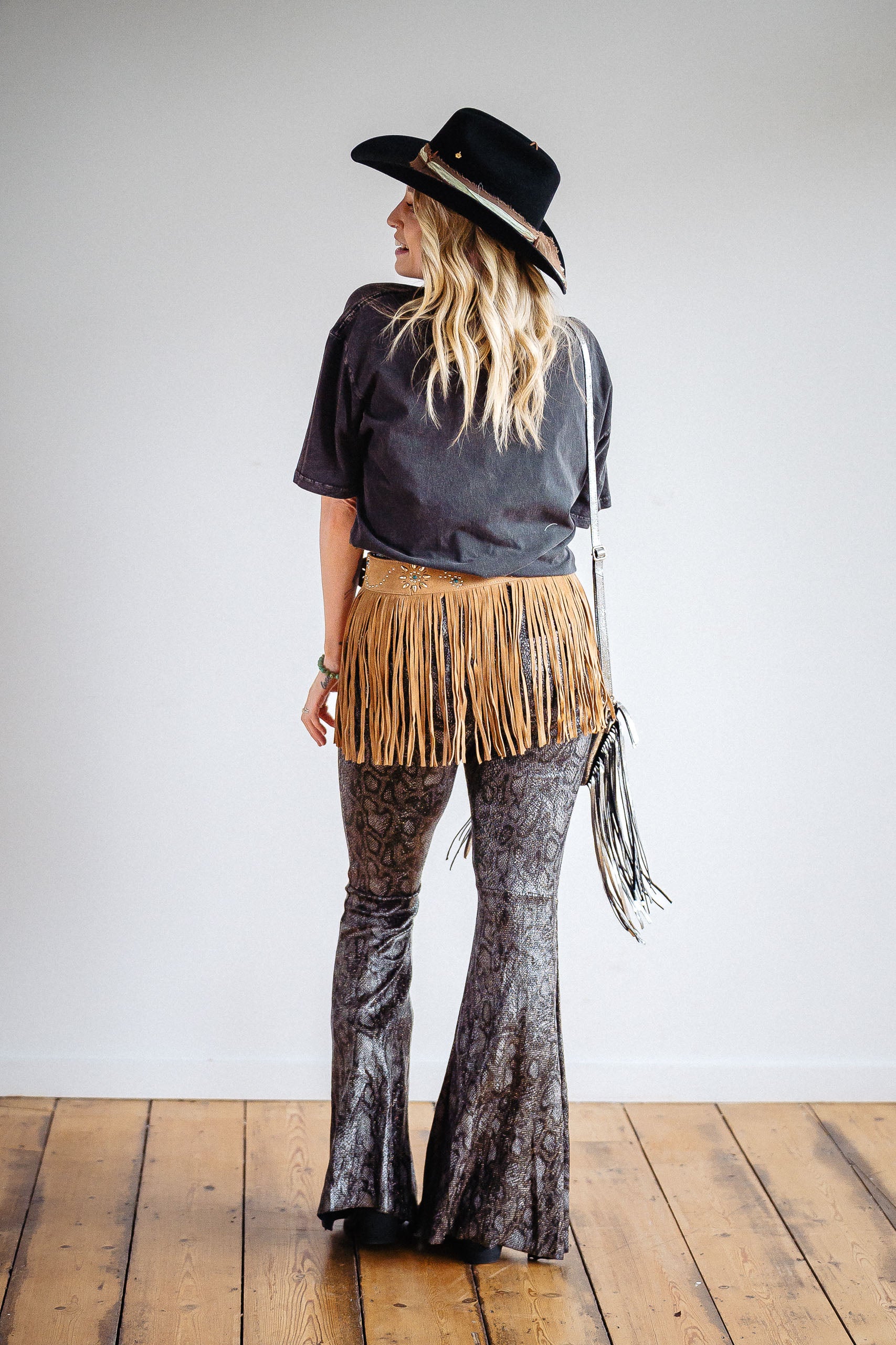 Tan Suede Fringe Belt - Boho Buffalo Accessories