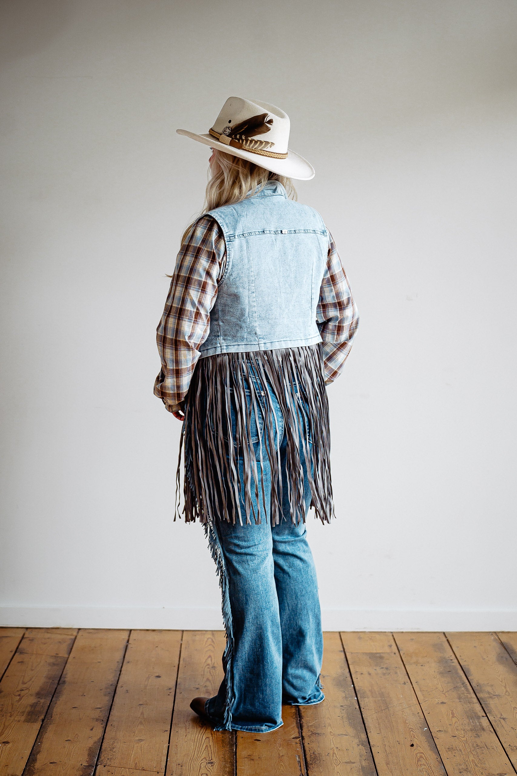 Denim Fringed Waistcoat - Boho Buffalo Accessories