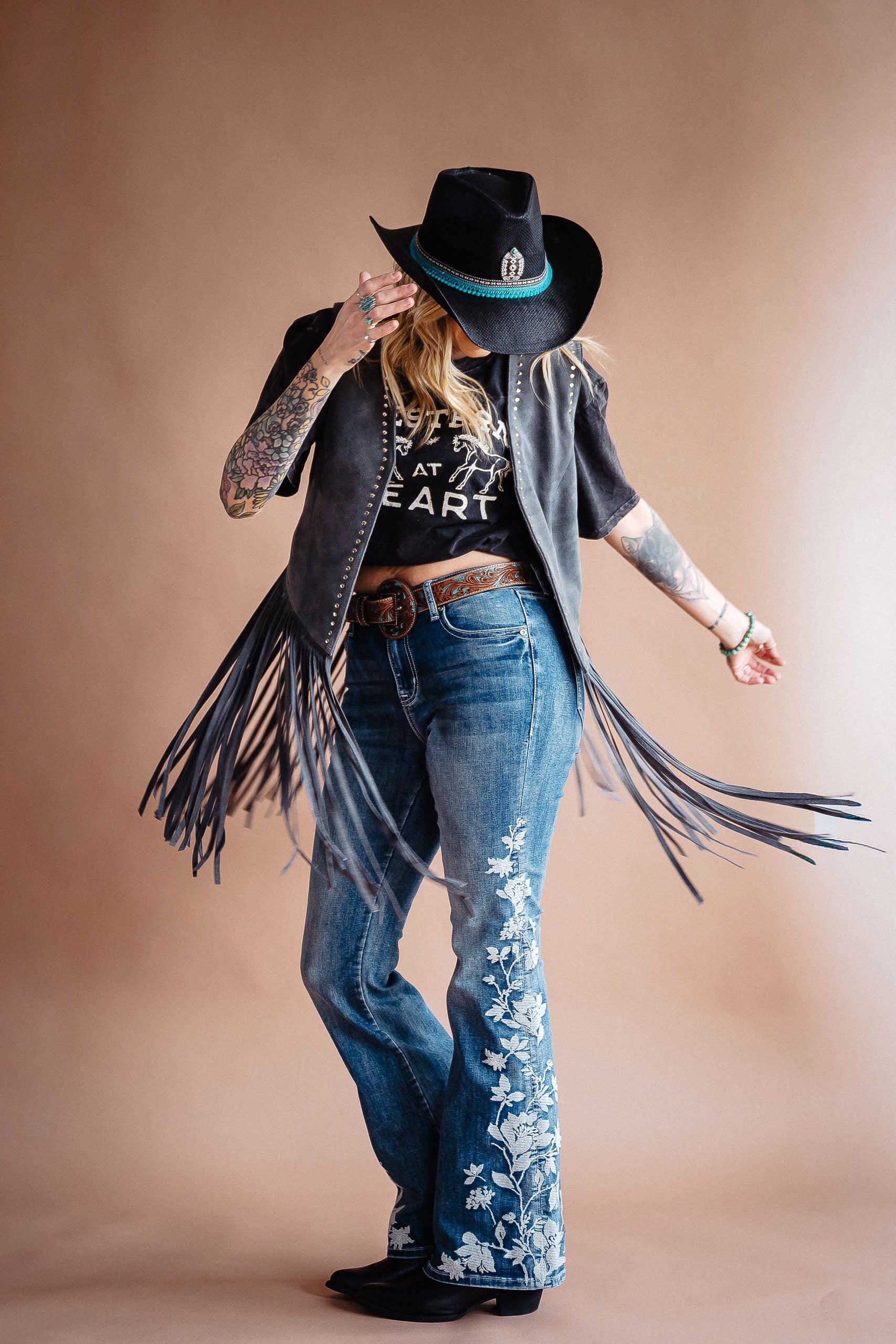 Flora Embroidered Flare Jeans