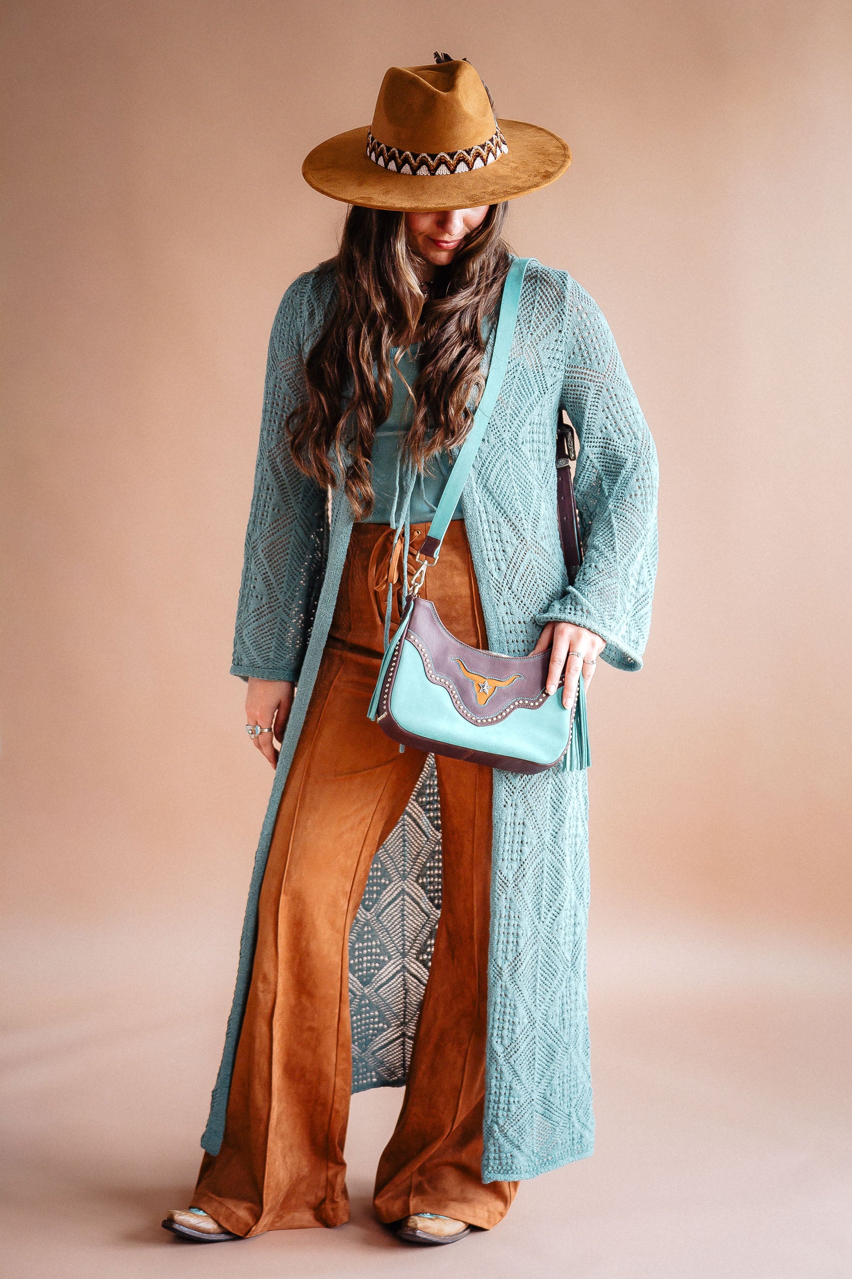 Longhorn Mini Shoulder Bag - Boho Buffalo Accessories