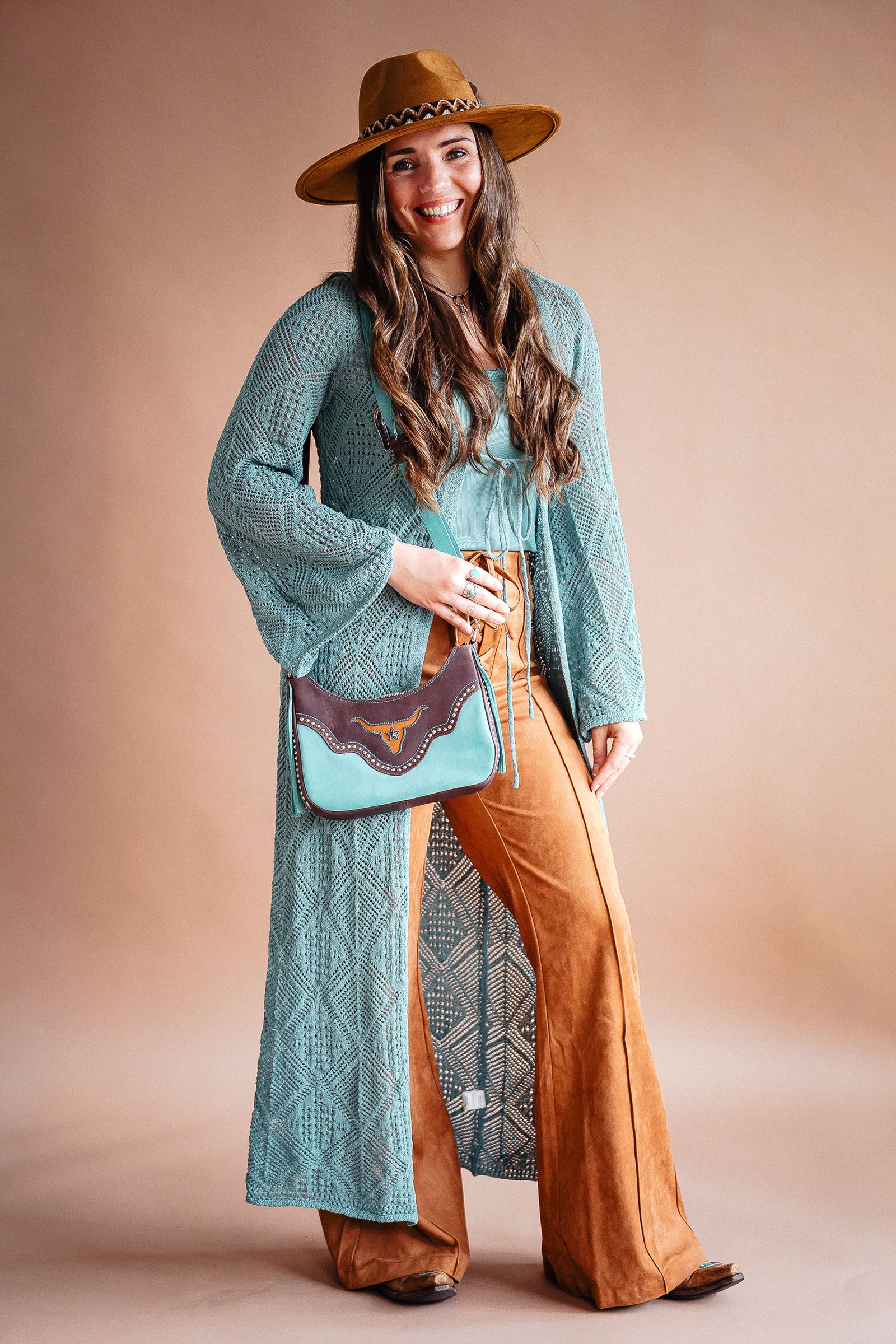 Longhorn Mini Shoulder Bag - Boho Buffalo Accessories