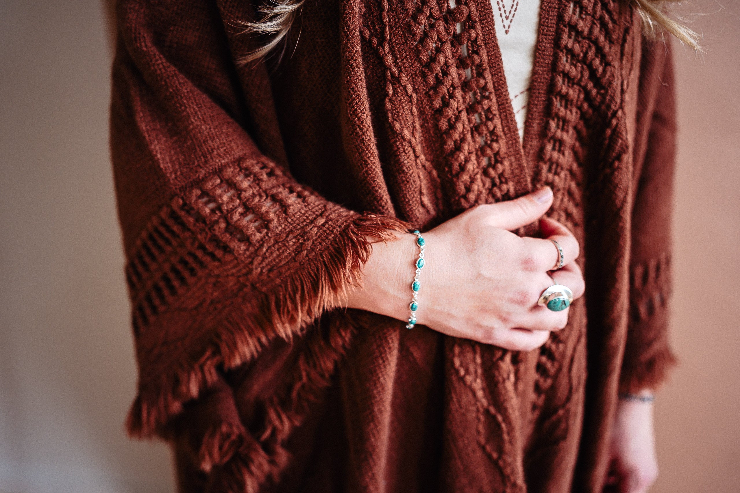 Turquoise Oval Bracelet - Boho Buffalo Accessories