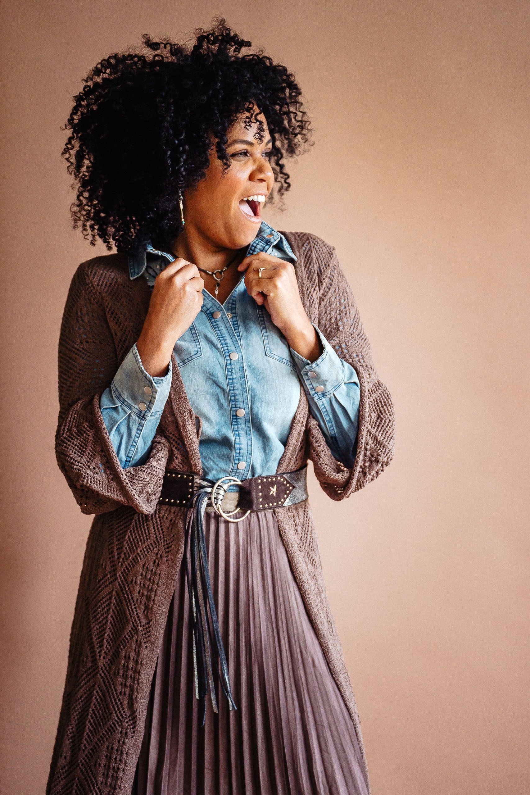 Metallic Fringed Star Belt - Boho Buffalo Accessories