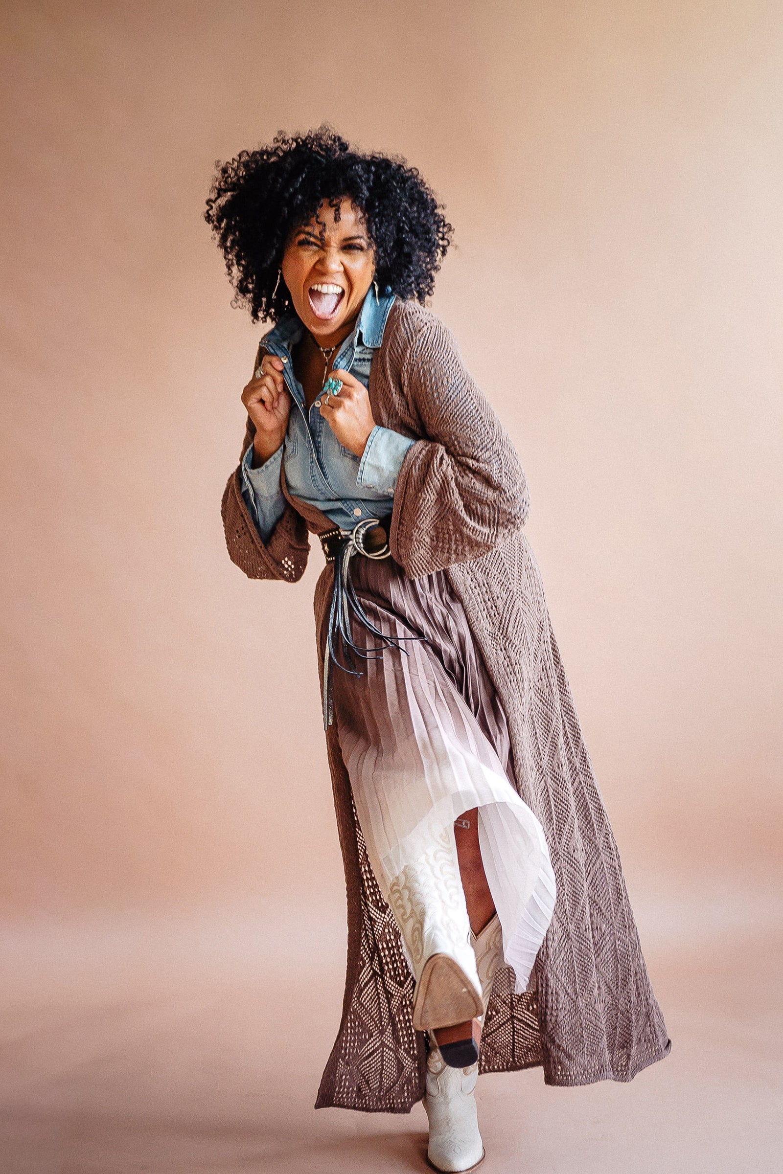 'Cookies & Cream' Maxi Skirt