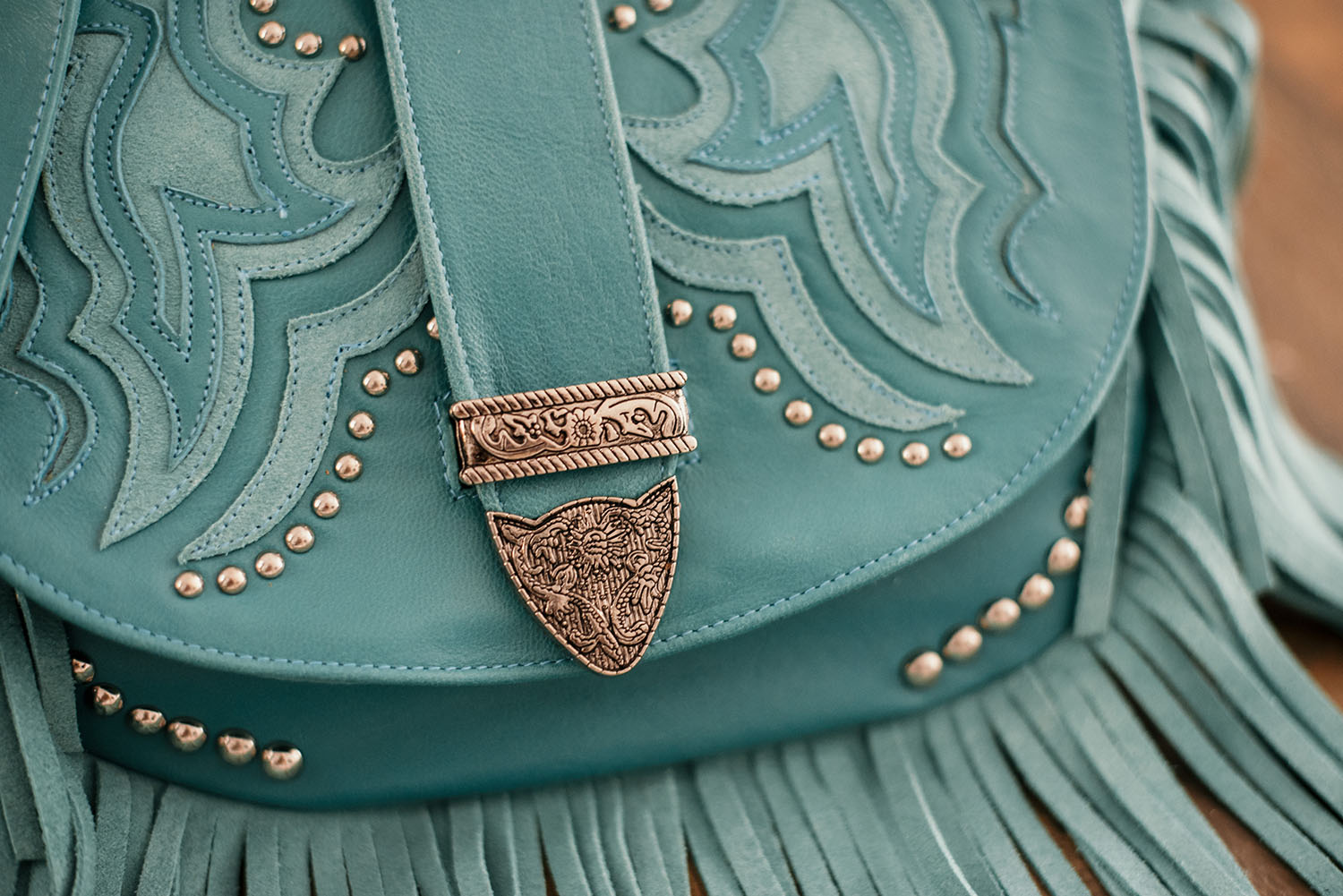 Turquoise Western Fringe Shoulder Bag - Boho Buffalo Accessories