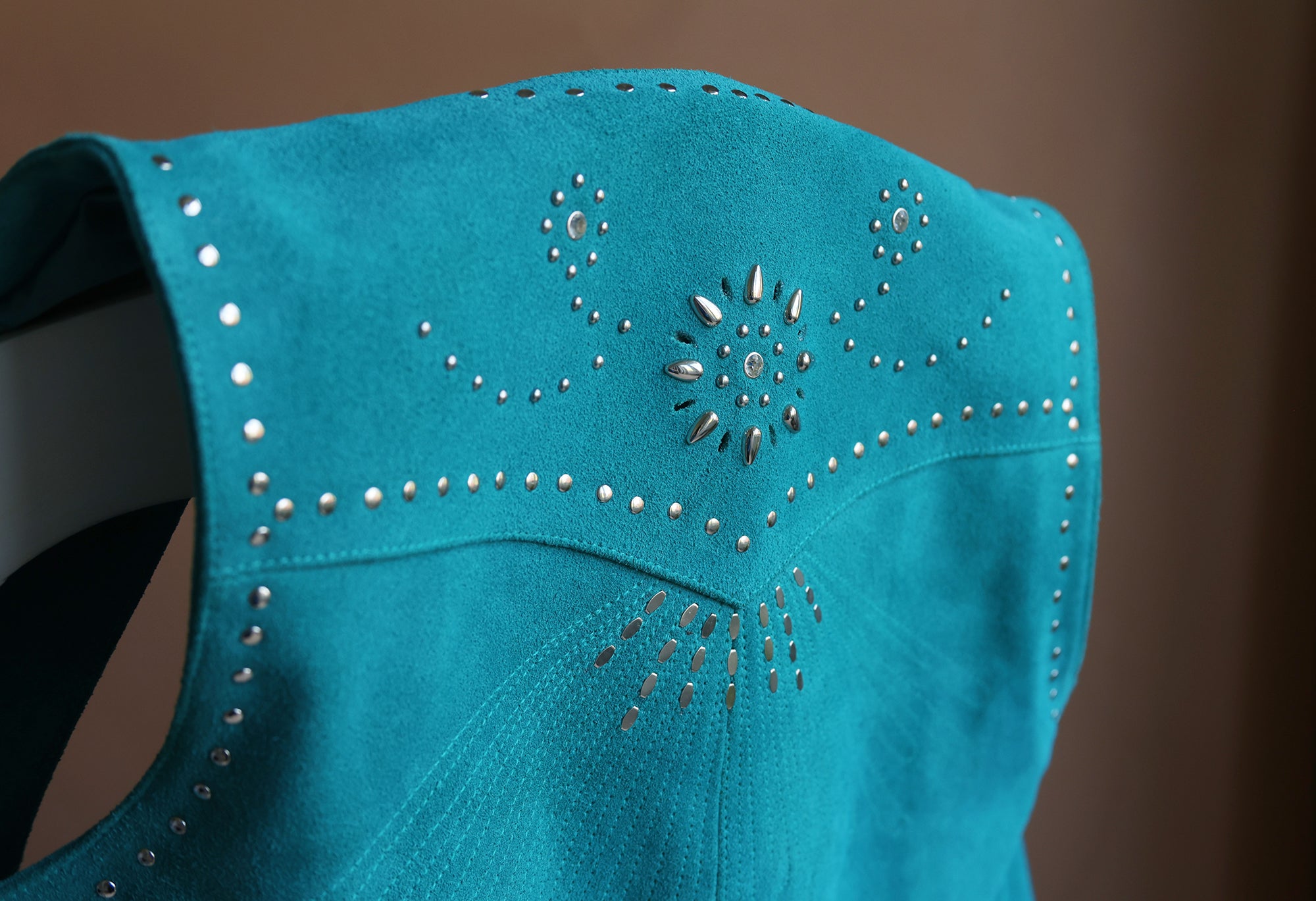Turquoise Suede Waistcoat