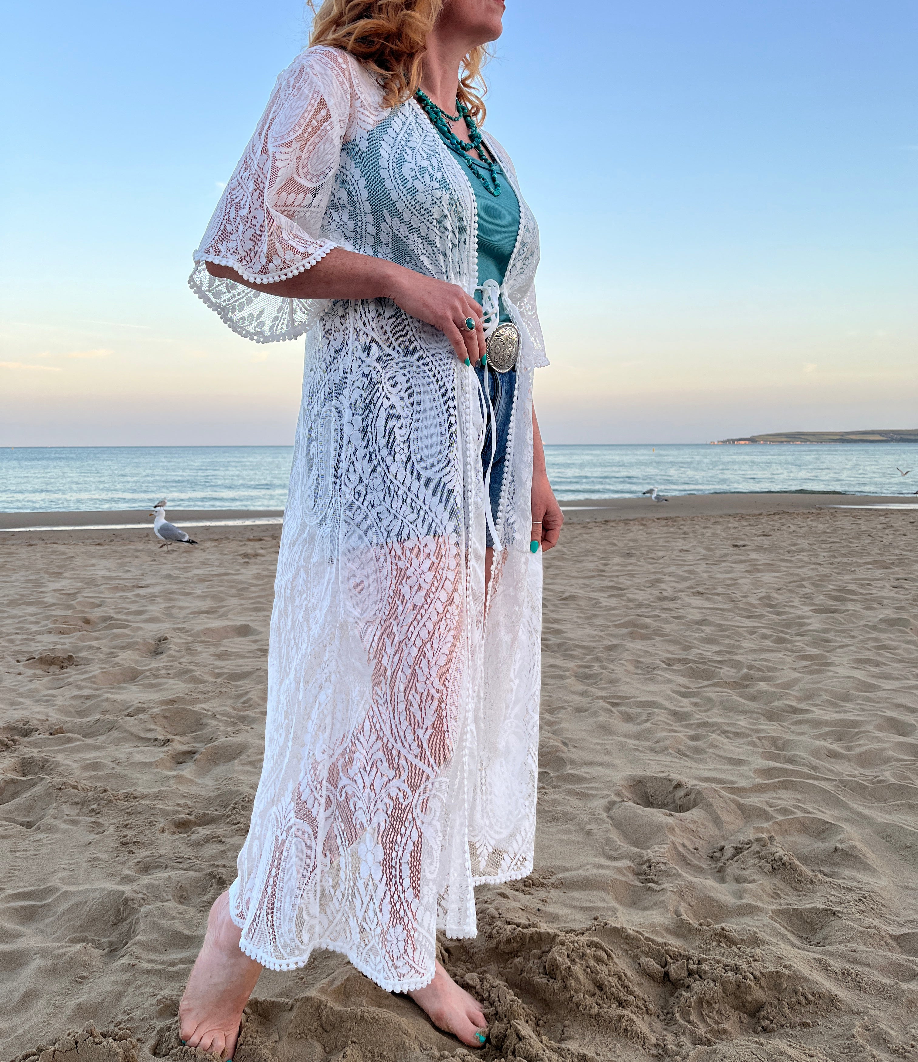 White Lace Cover Up