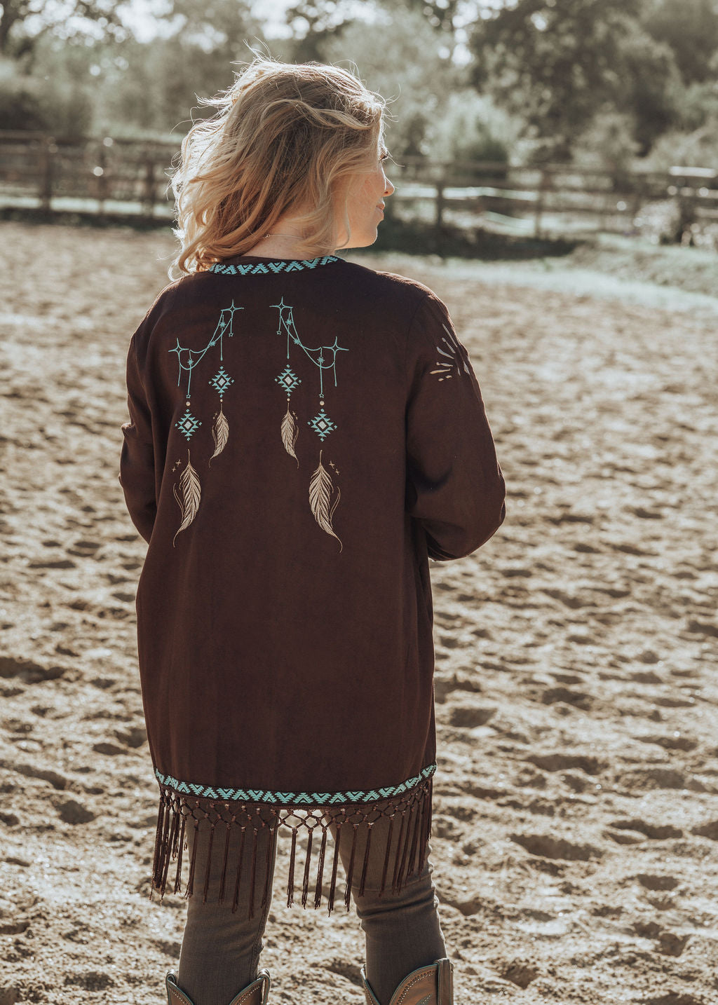 'Champagne Wings' Chocolate Kimono Jacket