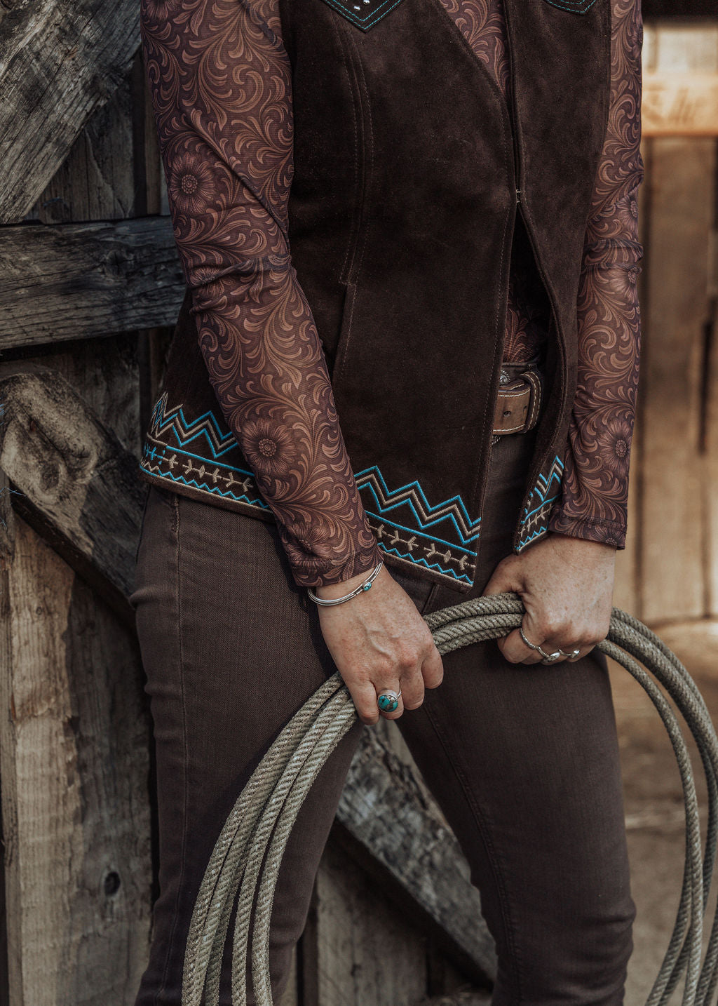 'Tooled Bloom' Mesh Top
