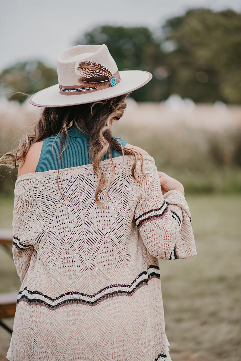 Boho Chic Stripe Knit Cardigan - Boho Buffalo Accessories