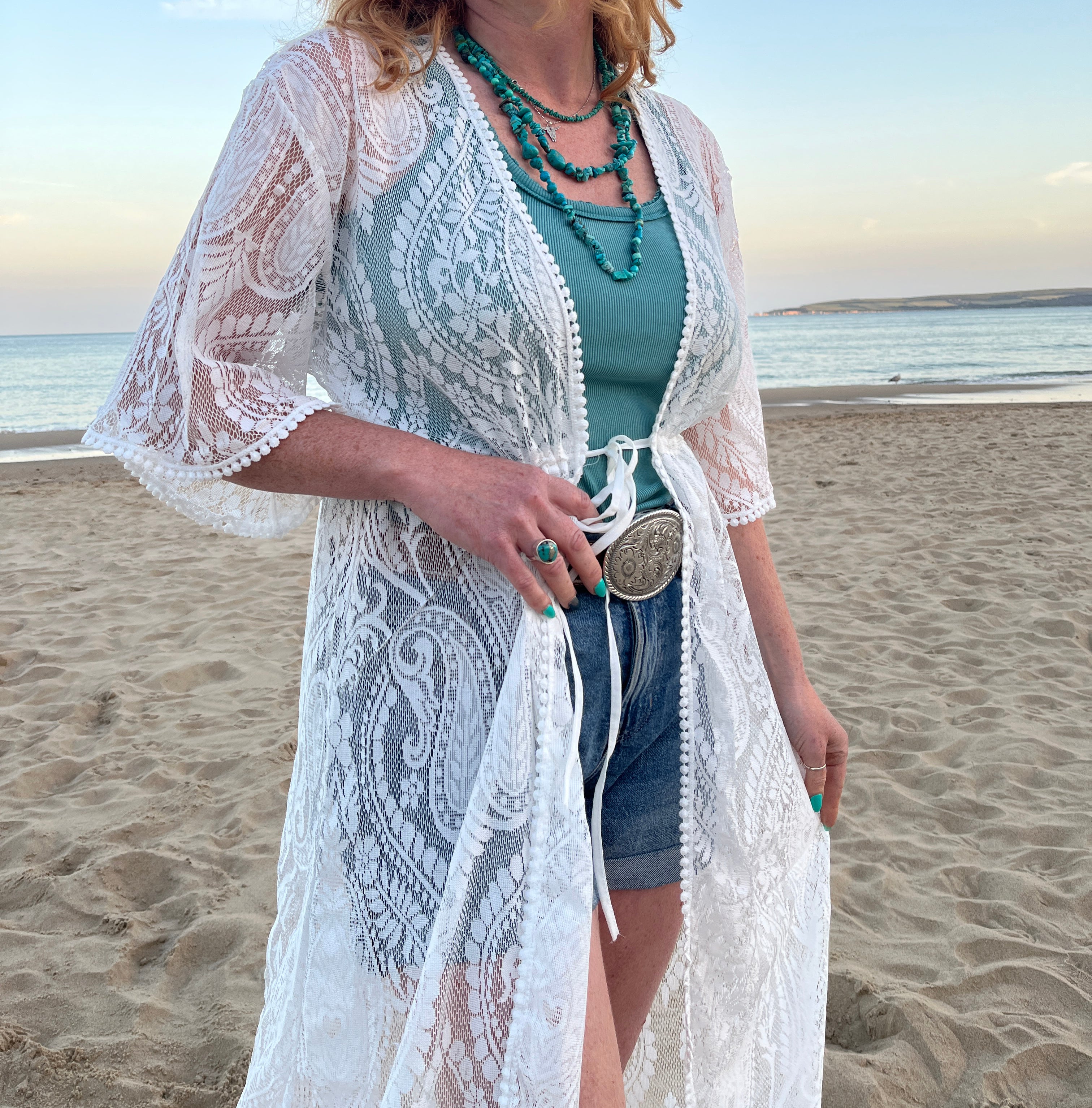 White Lace Cover Up