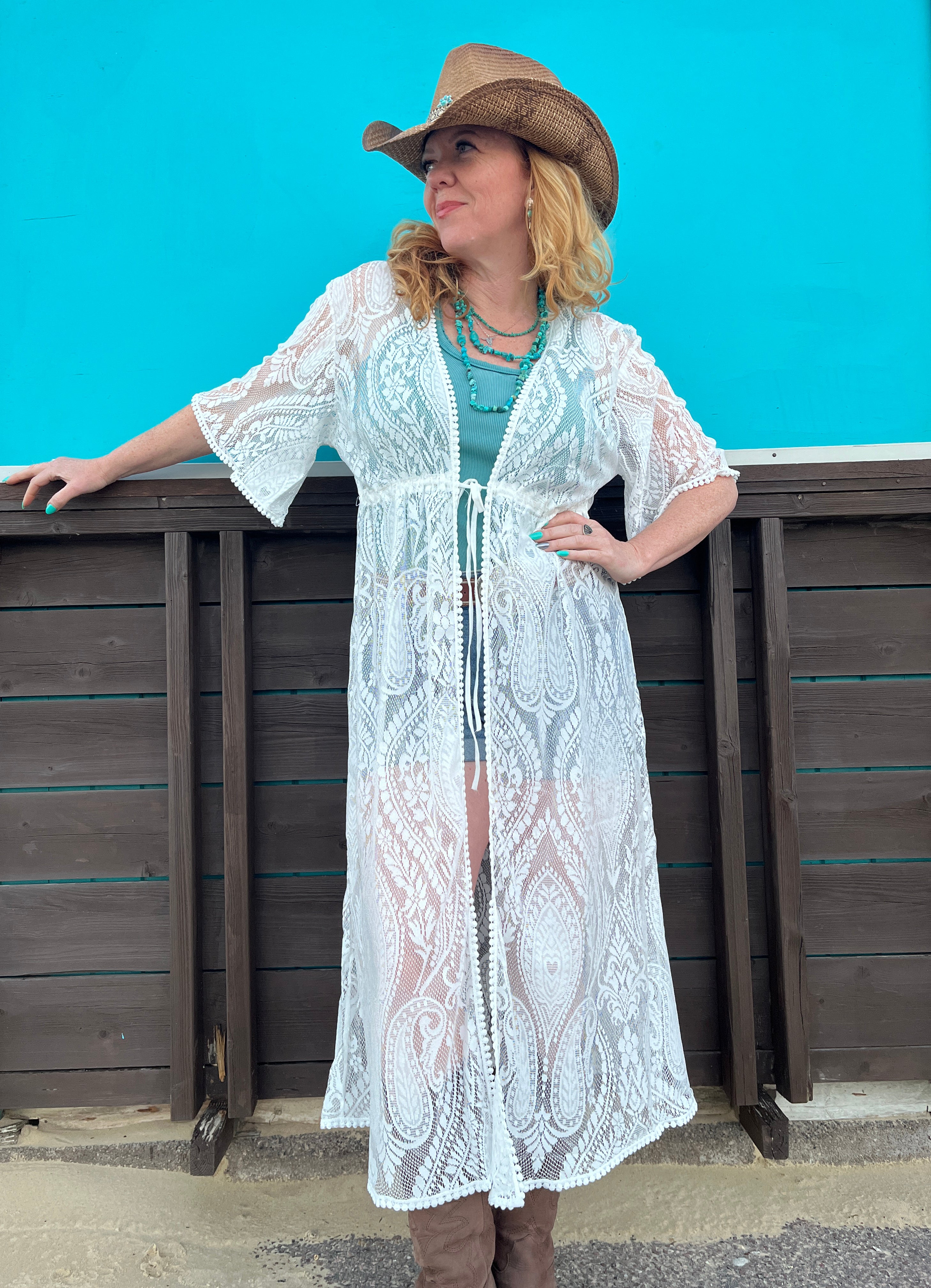 White Lace Cover Up