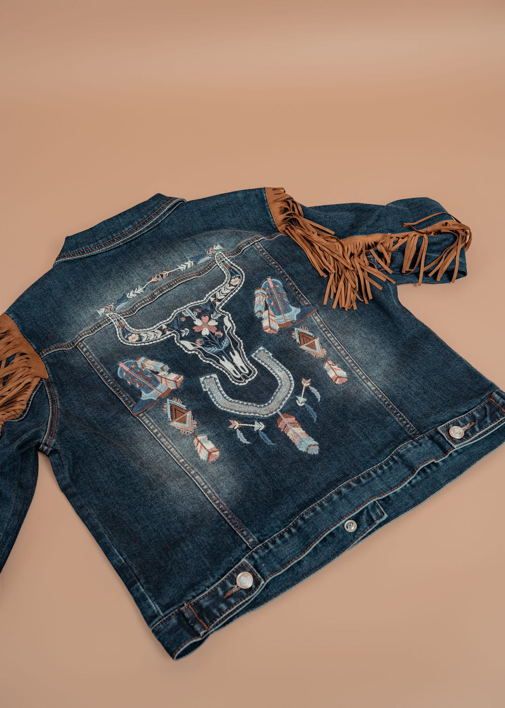Longhorn Denim Fringe Jacket
