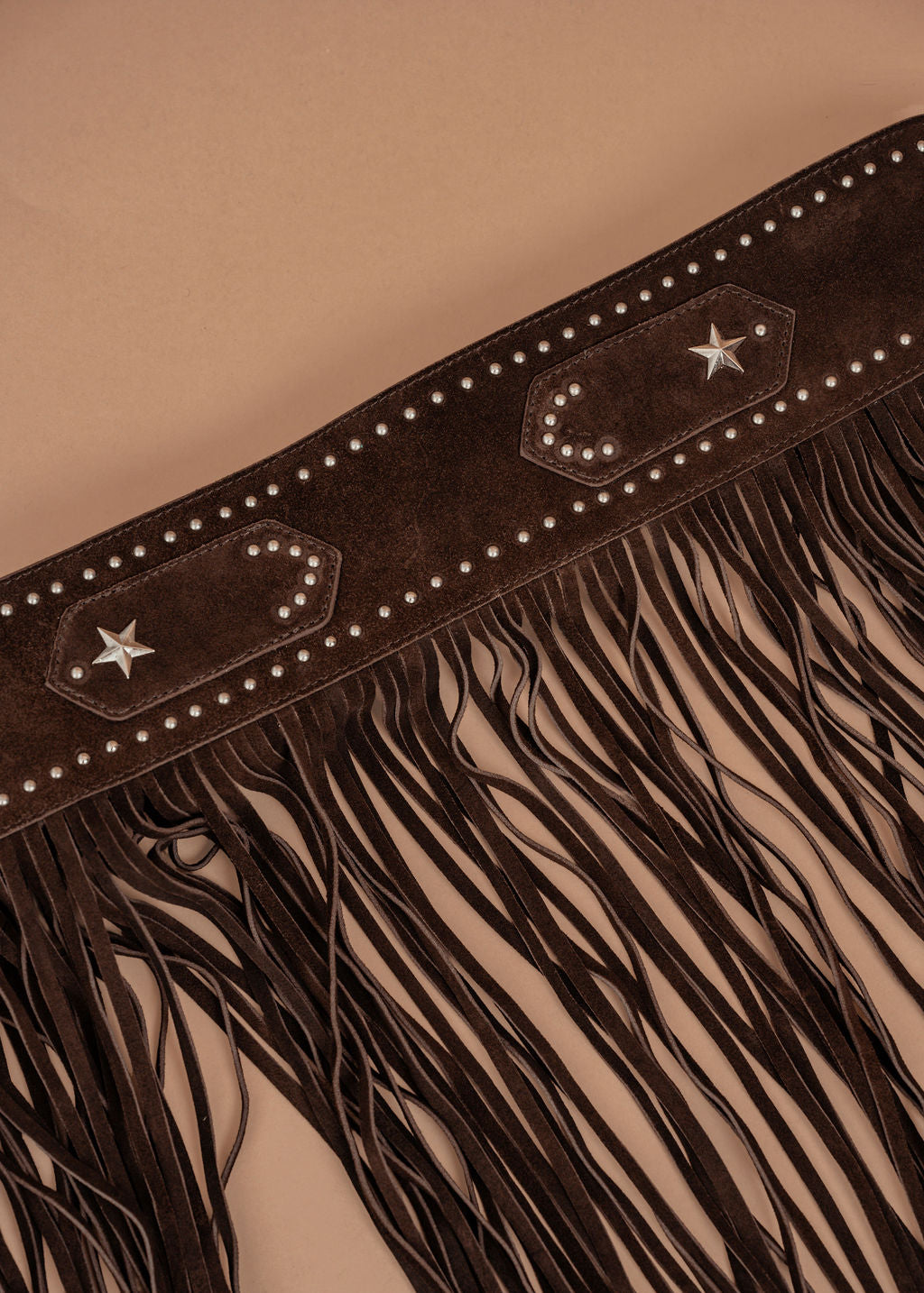 Brown Western Fringe Skirt Belt