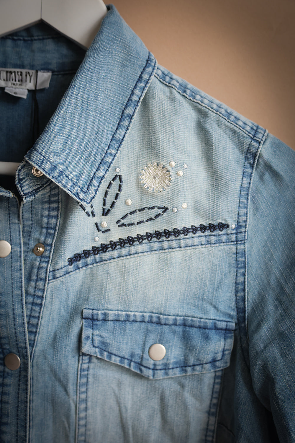 Denim Embroidered Blouse - Boho Buffalo Accessories