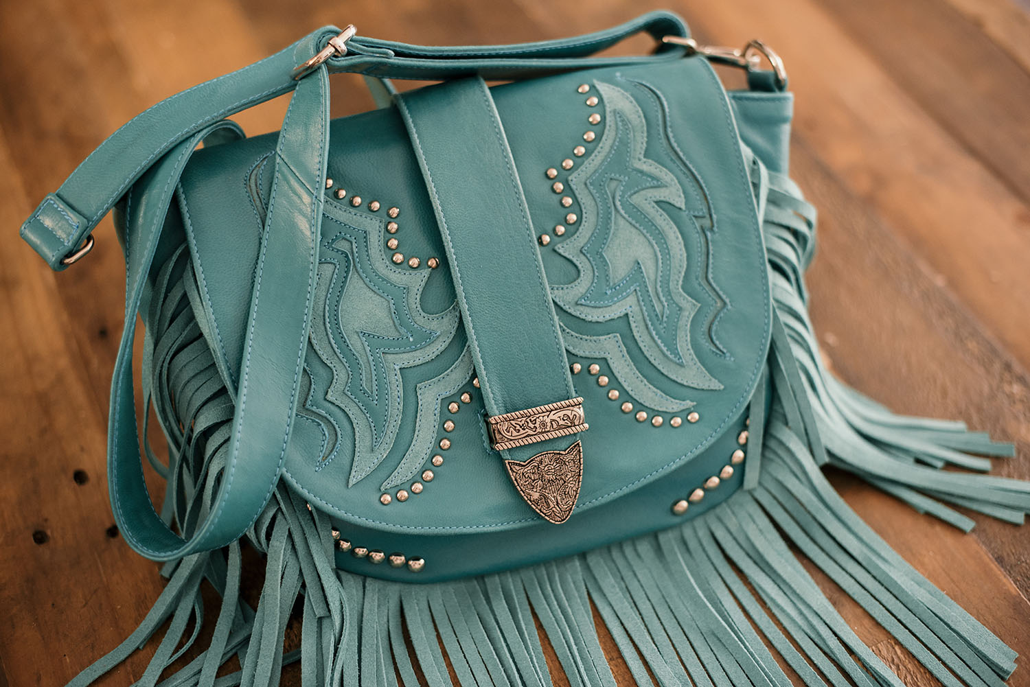 Turquoise Western Fringe Shoulder Bag