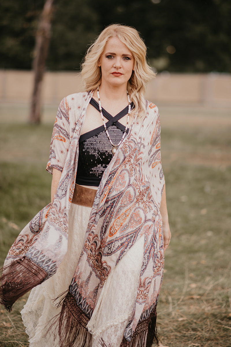 Fringed Darlin' Kimono - Boho Buffalo Accessories