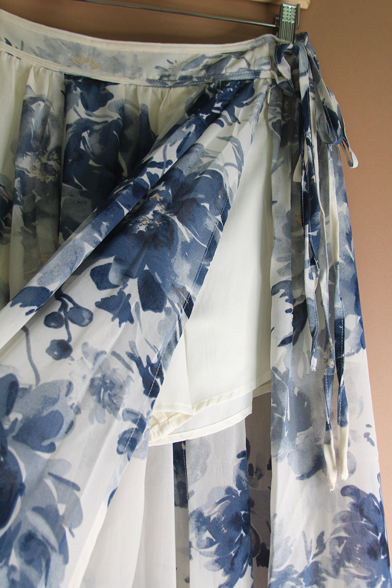 Blue Floral Maxi Skort