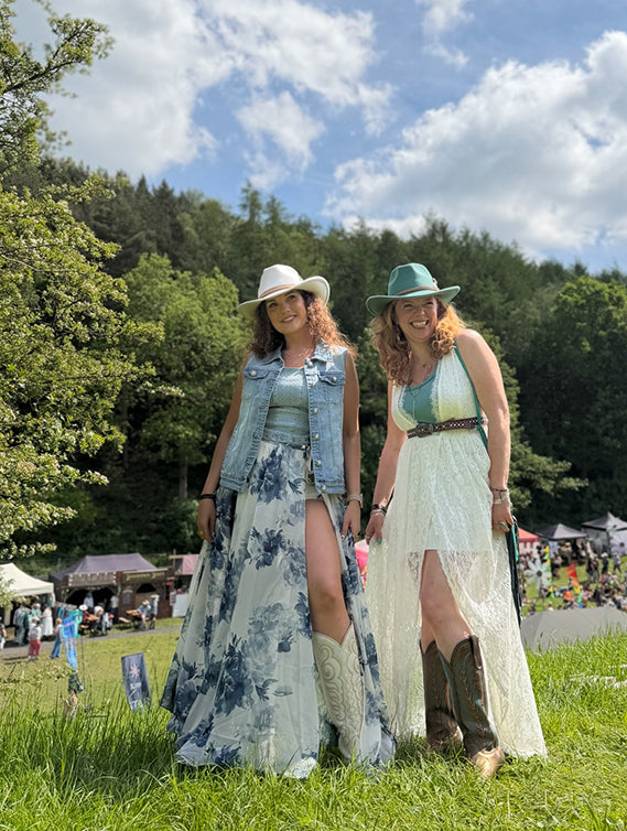 Blue Floral Maxi Skort