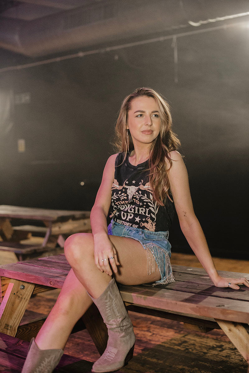 Time to Cowgirl Vest in Black - Boho Buffalo Accessories