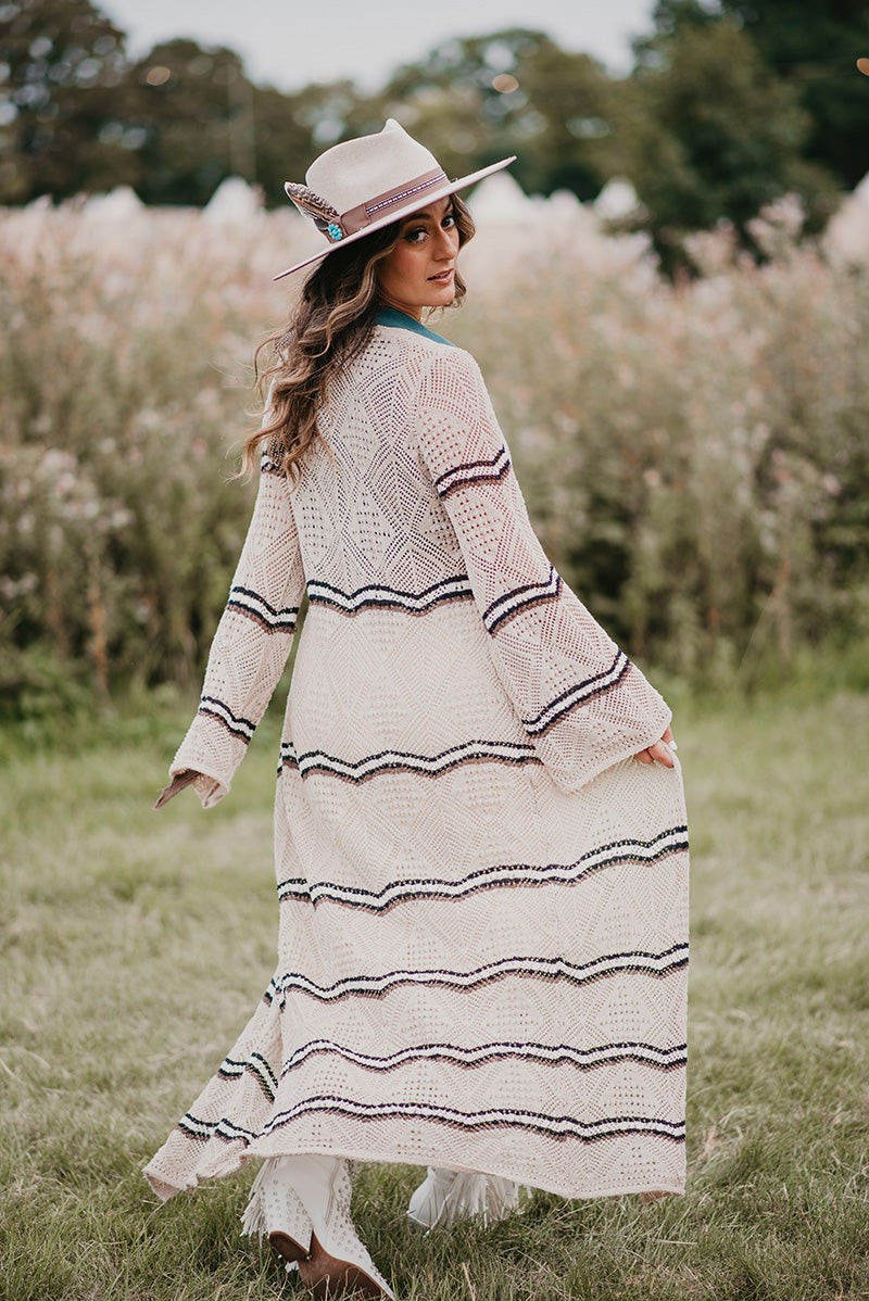 Boho Chic Stripe Knit Cardigan - Boho Buffalo Accessories