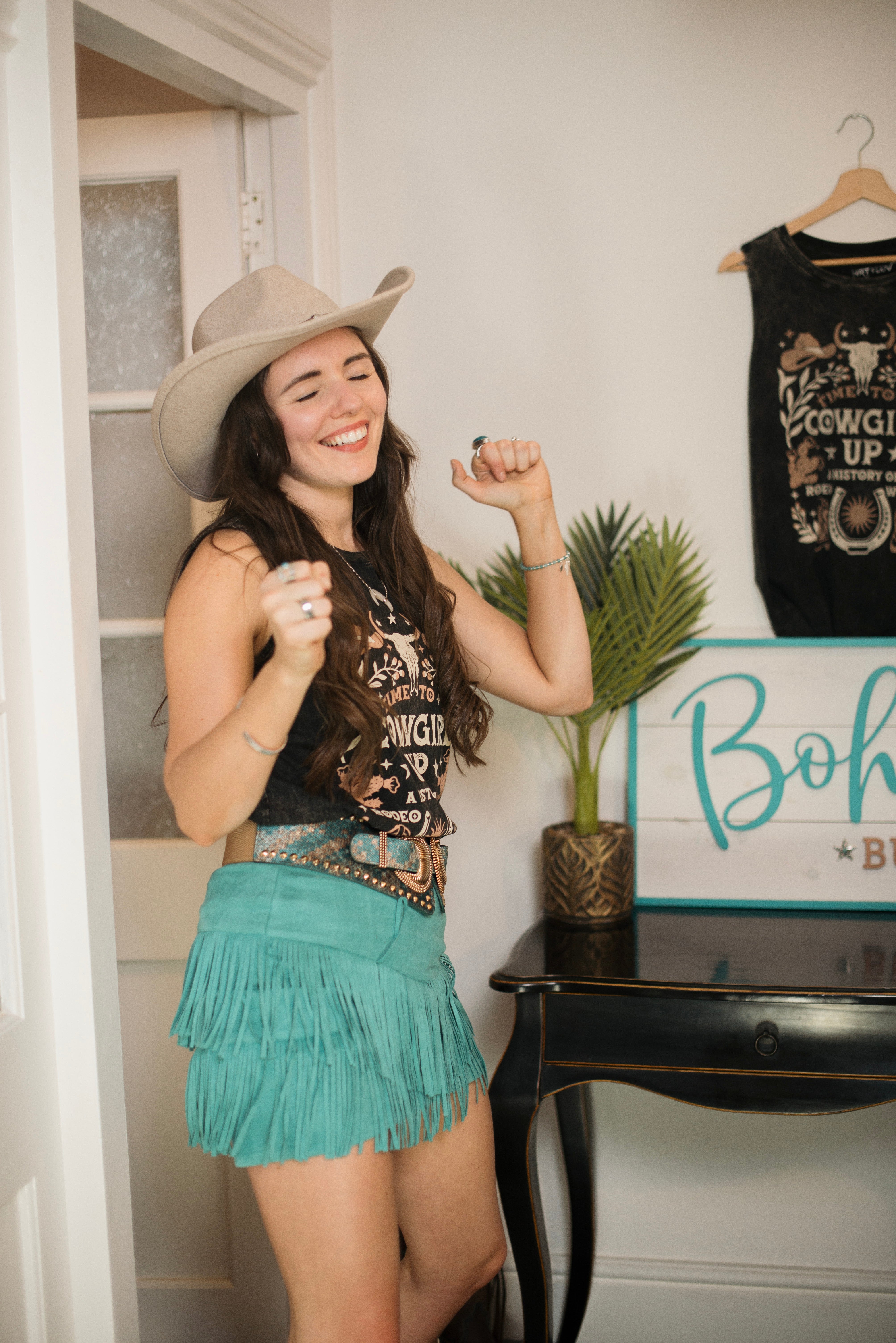 Turquoise Fringe Shorts/Skirt - Boho Buffalo Accessories