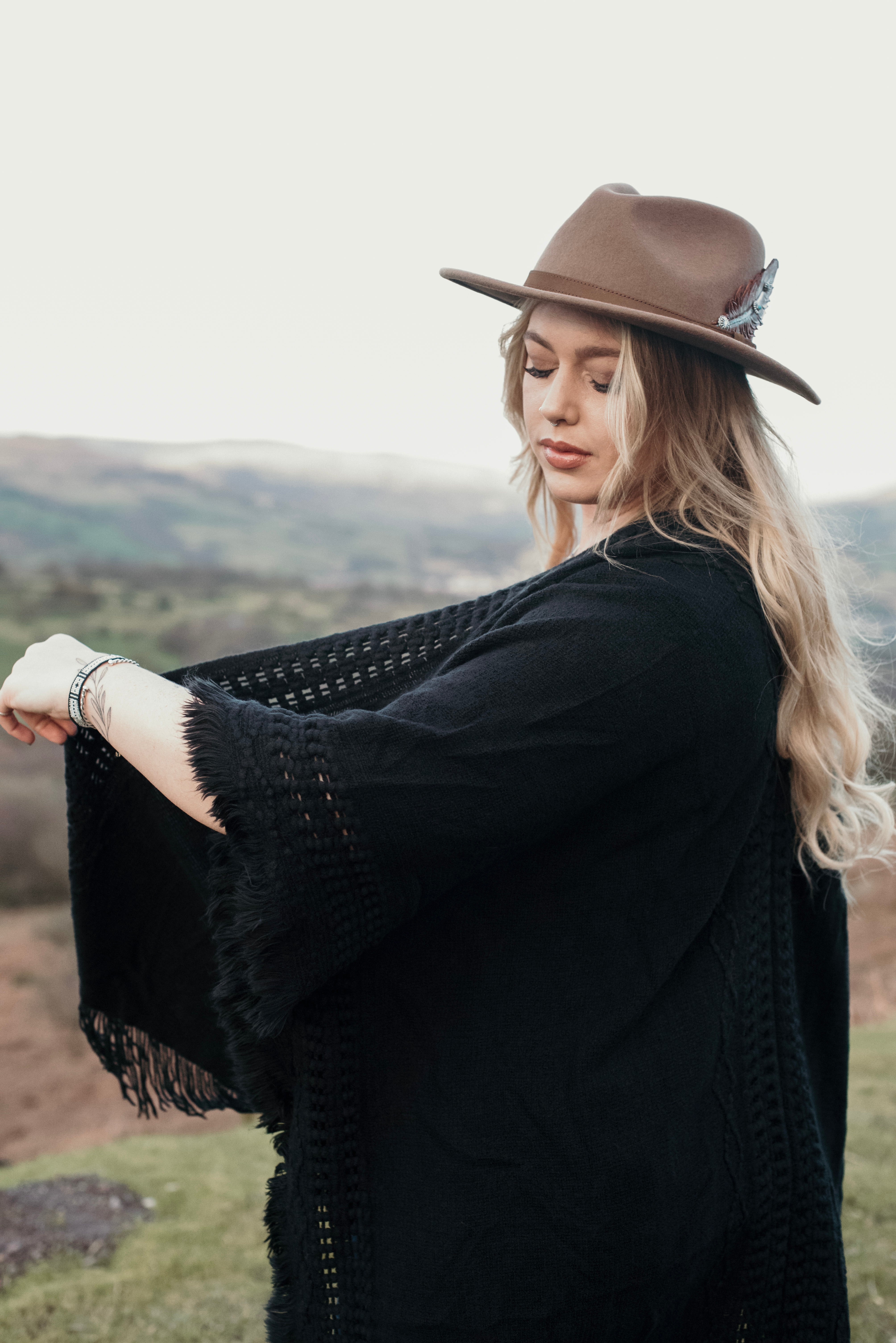 Black Fringe Bohemian Shawl - Boho Buffalo Accessories