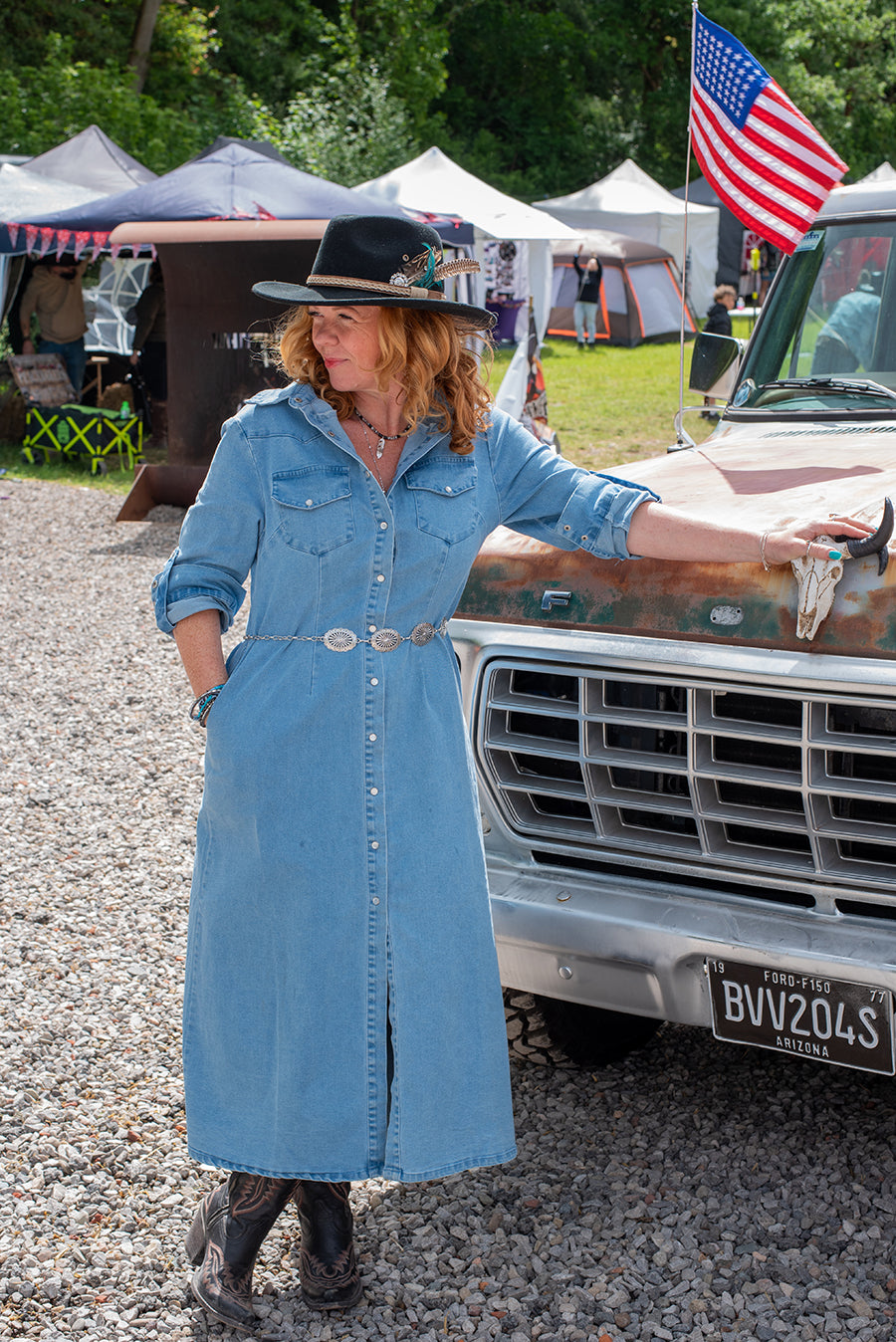 Long Denim Shirt Dress