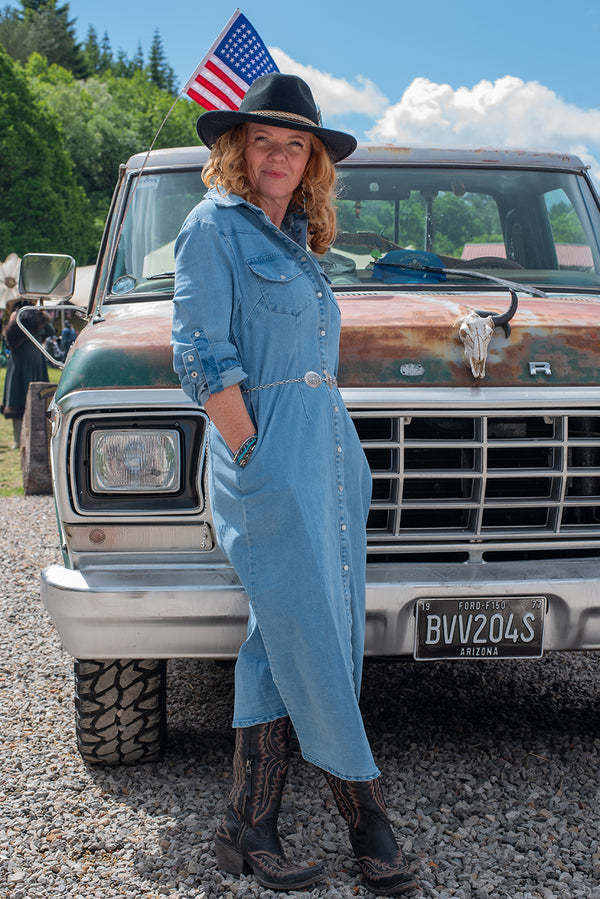 Long Denim Shirt Dress