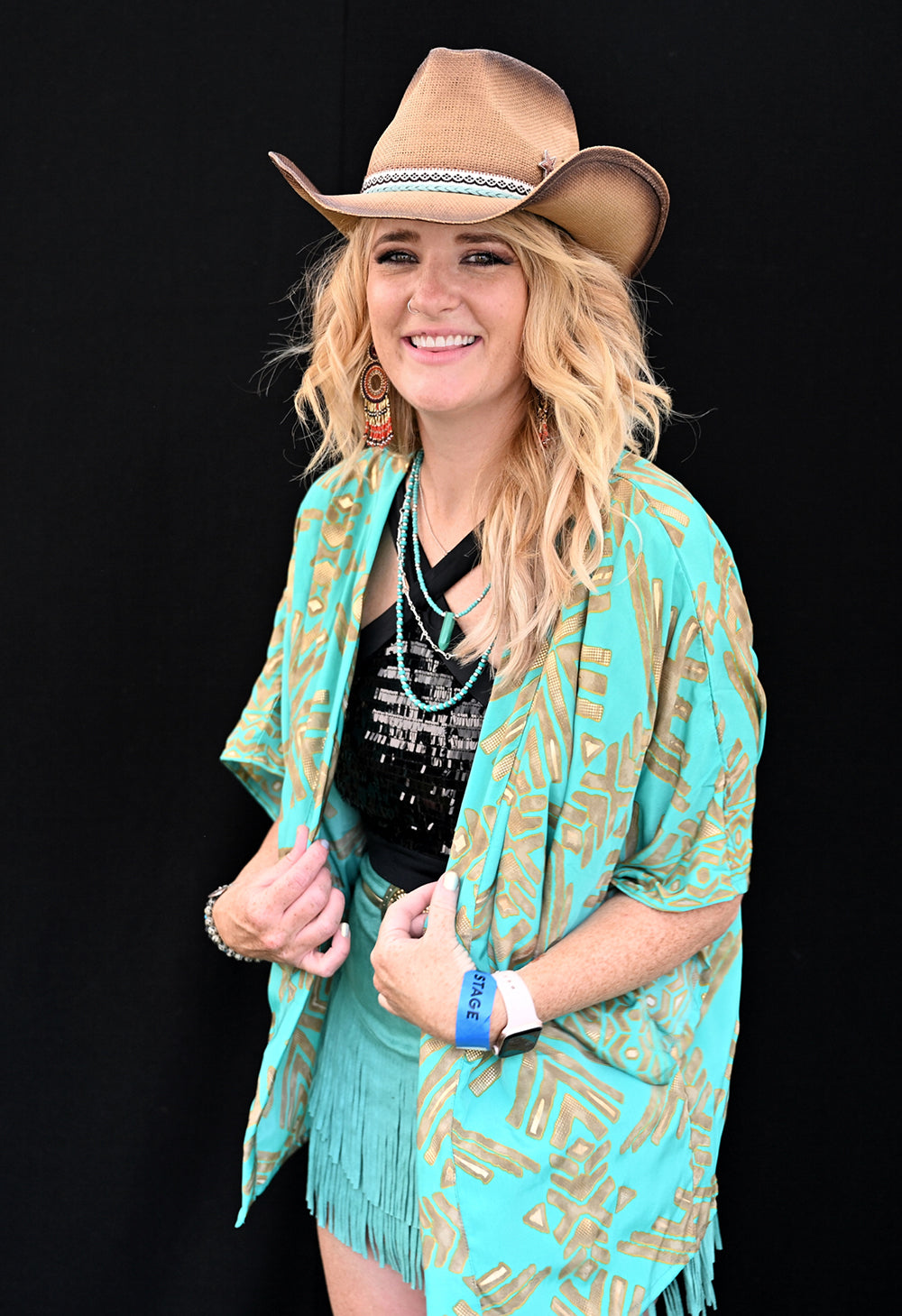 Desert Oasis Geometric Kimono Jacket - Boho Buffalo Accessories