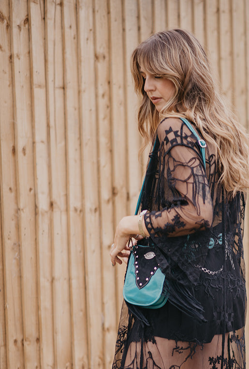 Black Lace Western Pattern Kimono - Boho Buffalo Accessories