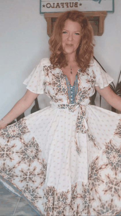 Gemstone Print Boho Maxi Dress