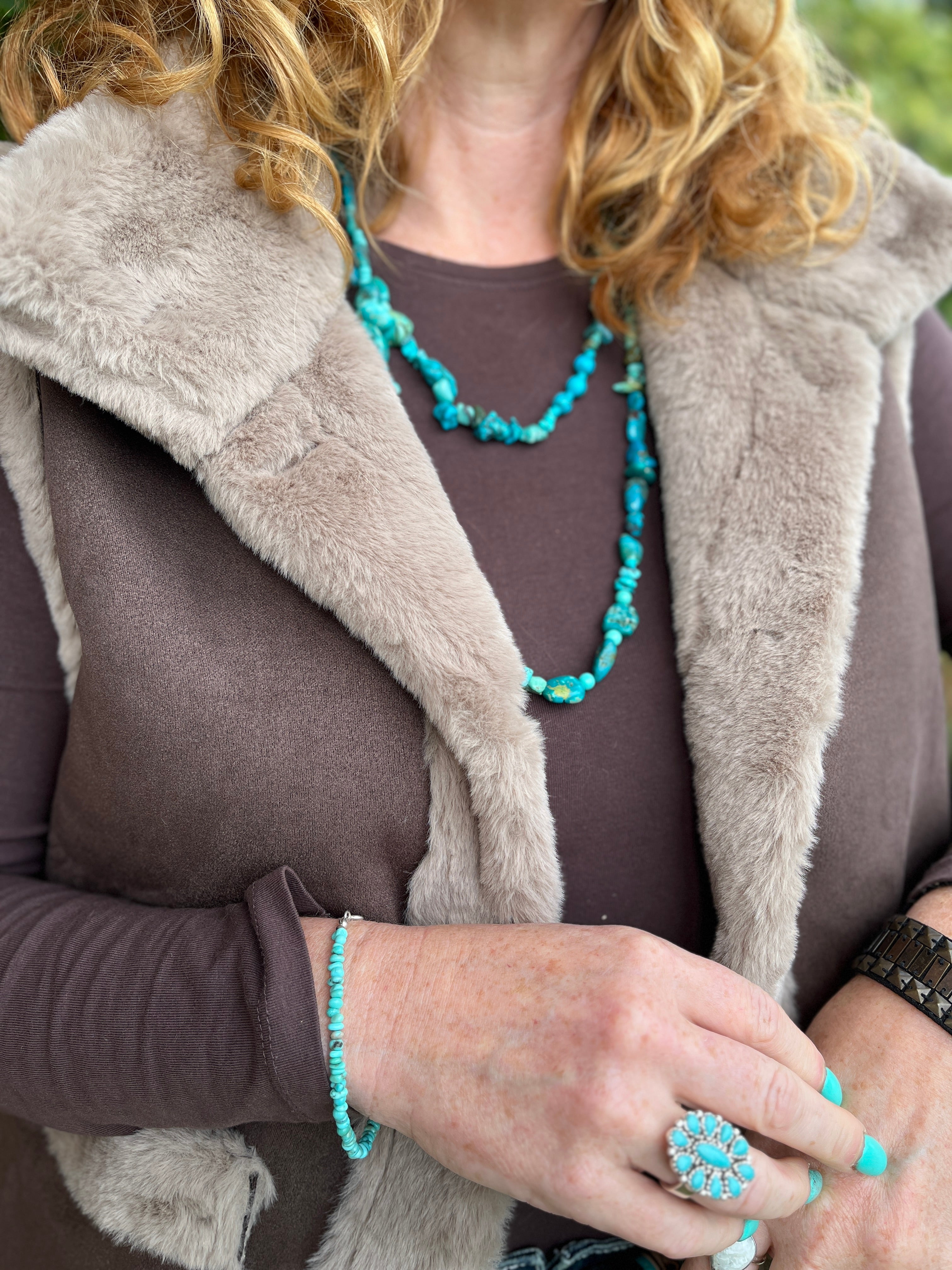 Mocha Fur Gilet - Boho Buffalo Accessories