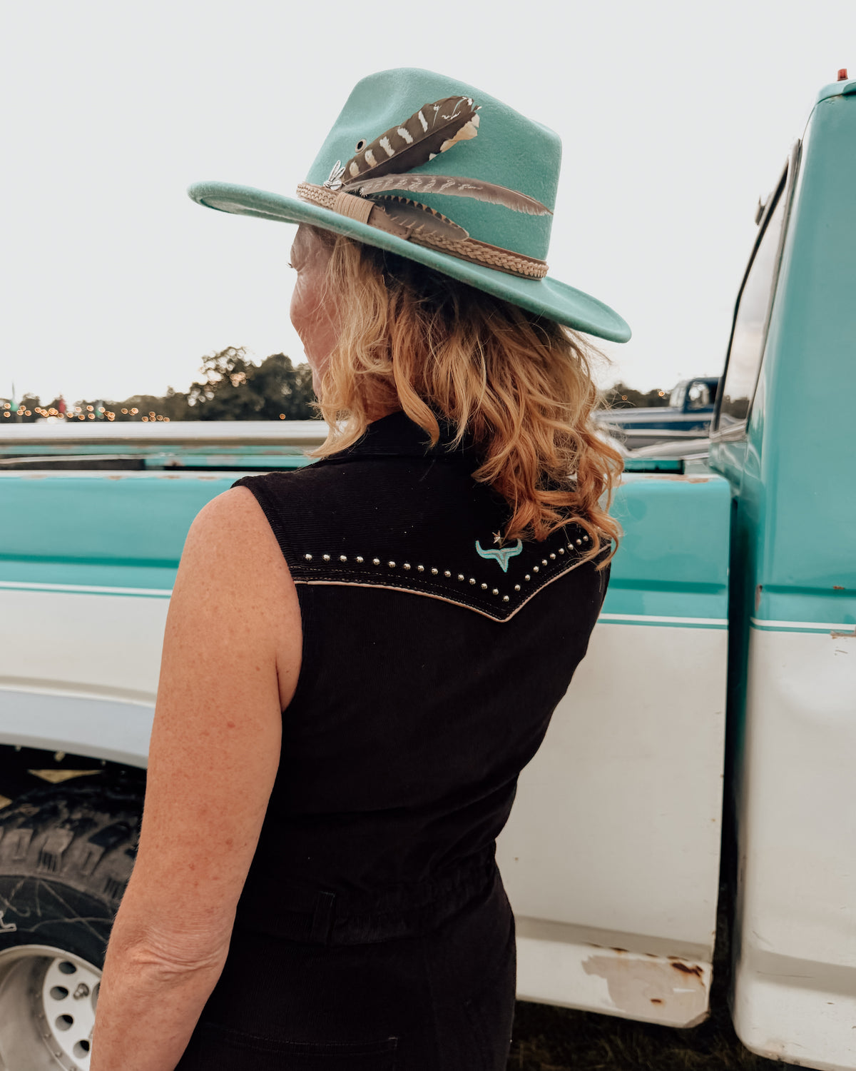 Dusty Teal Western Hat