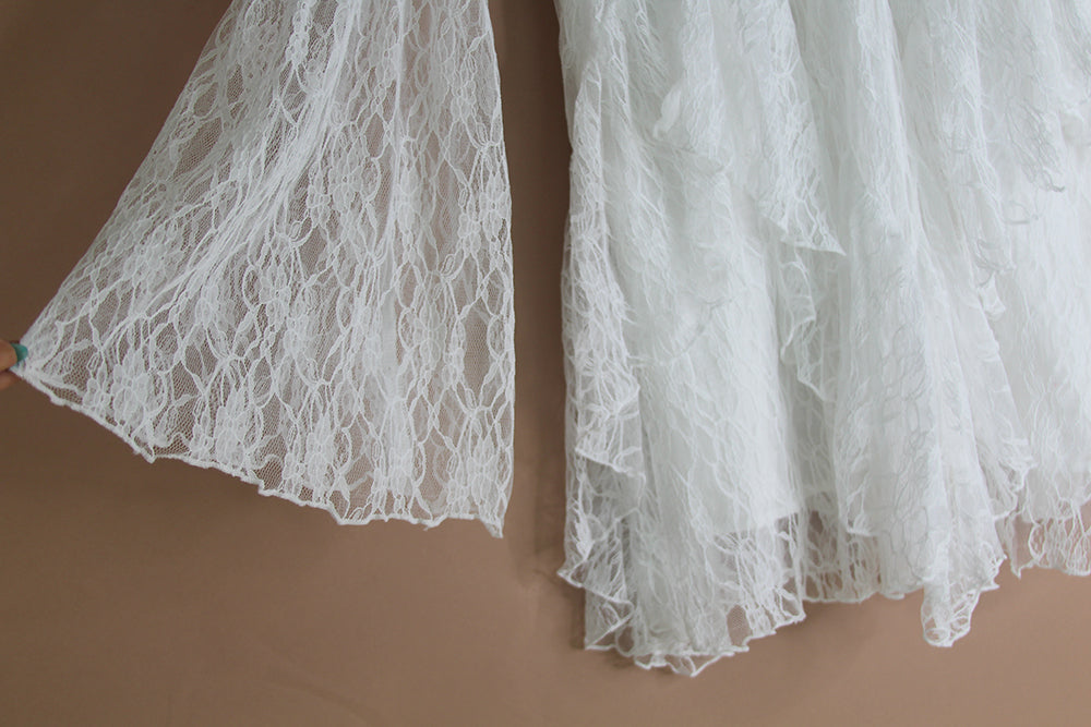 Ruffle Lace Bell Sleeve Skort Dress