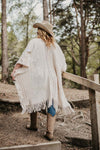 Cream Fringe Bohemian Shawl