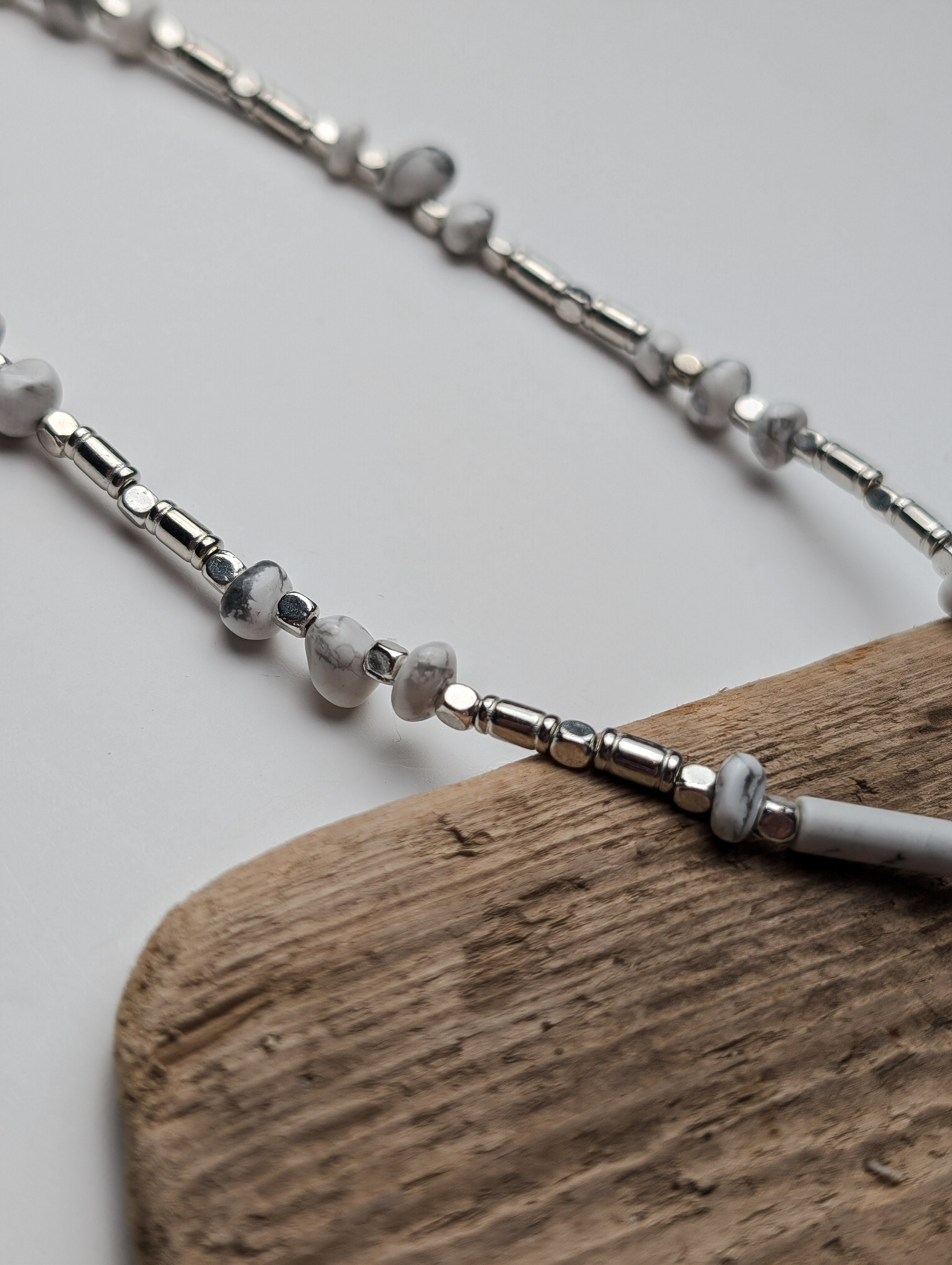 Long Howlite Buffalo Necklace - Boho Buffalo Accessories