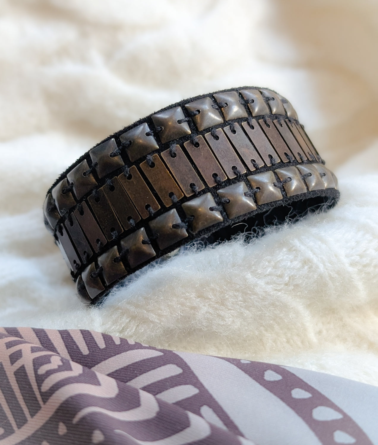 Leather Studded Cuff - Boho Buffalo Accessories
