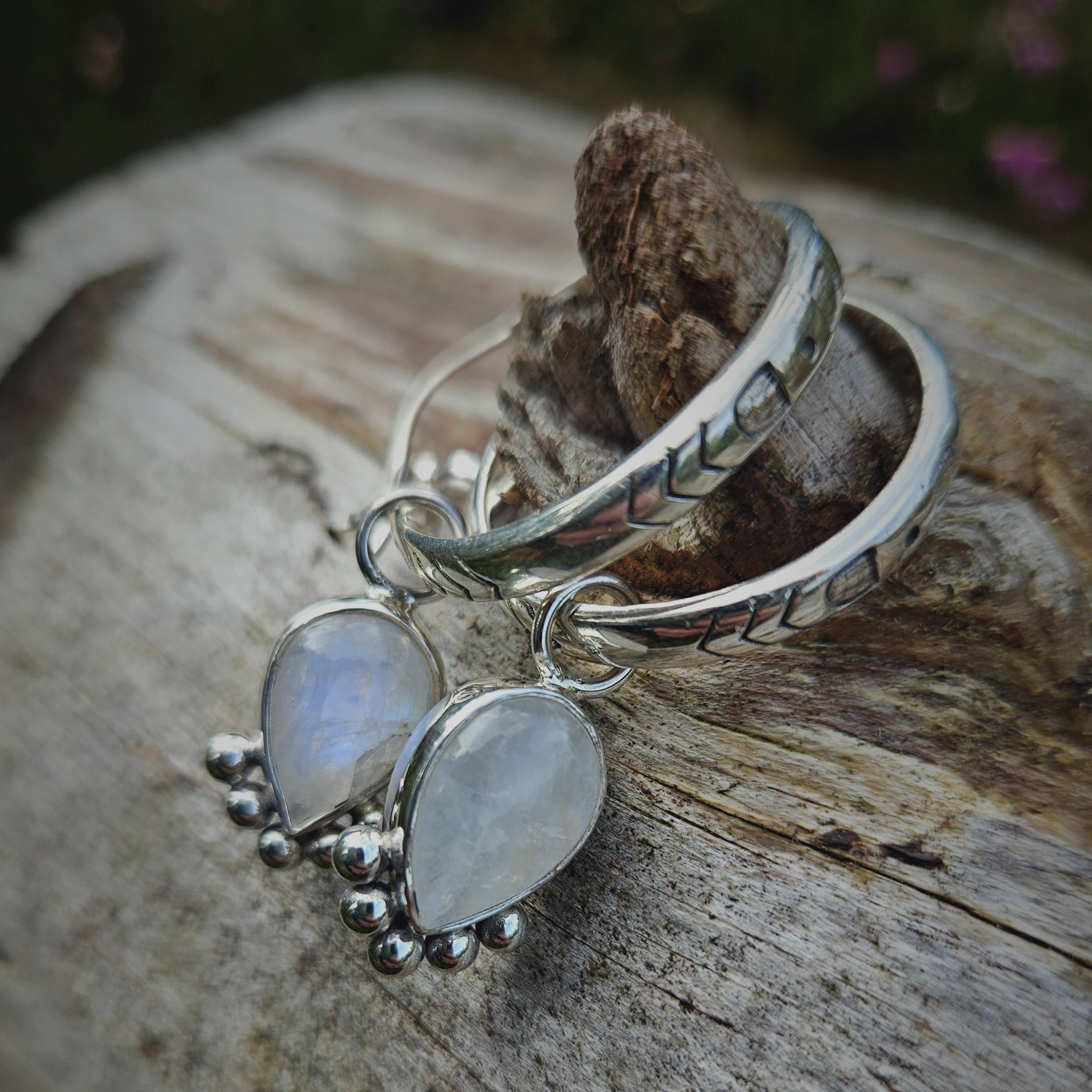 Gemstone Pattern Hoops