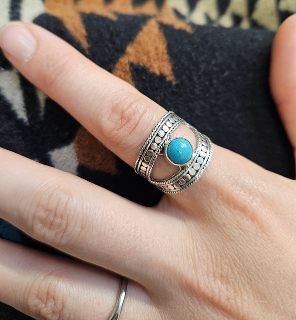 Double Banded Turquoise Ring