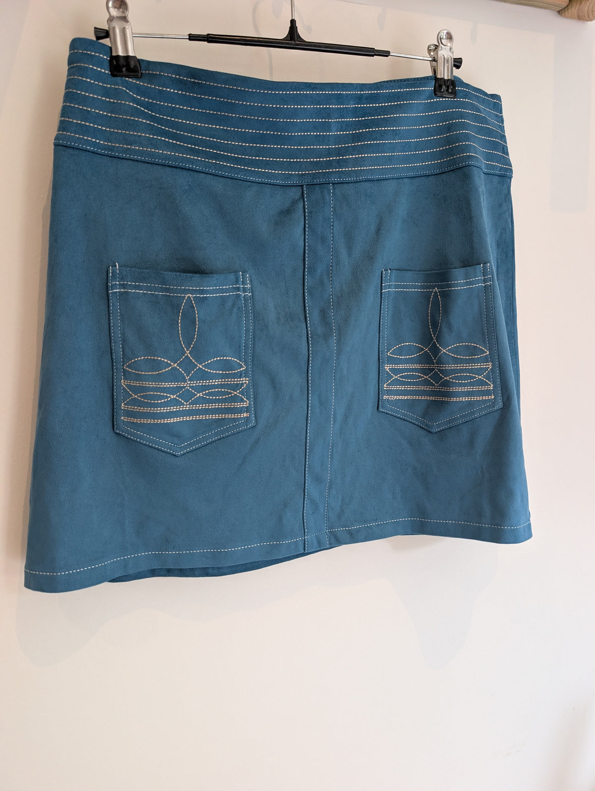 Teal Suede Mini Skirt
