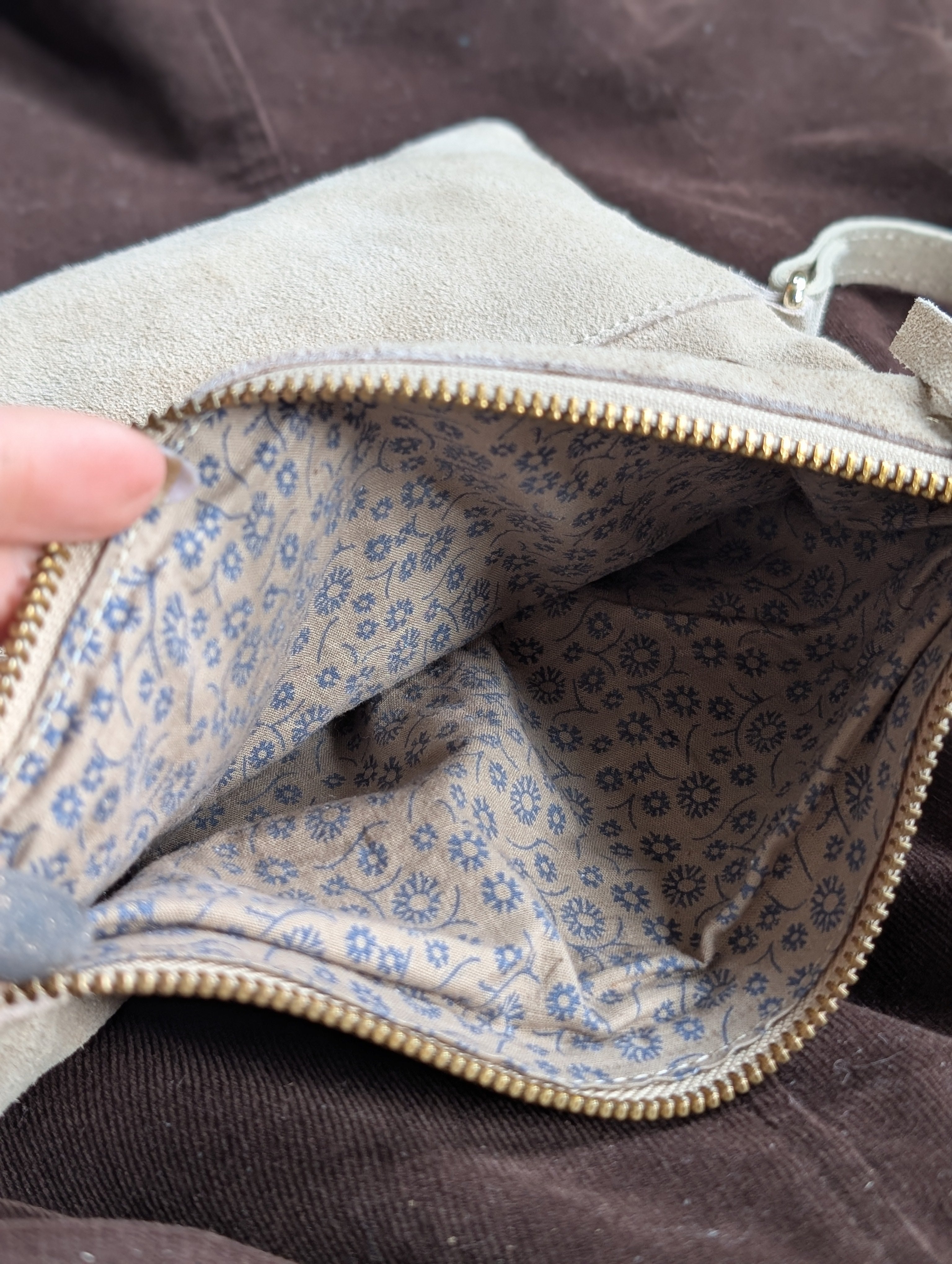 Boho Luxe Metallic Inlay Suede Clutch