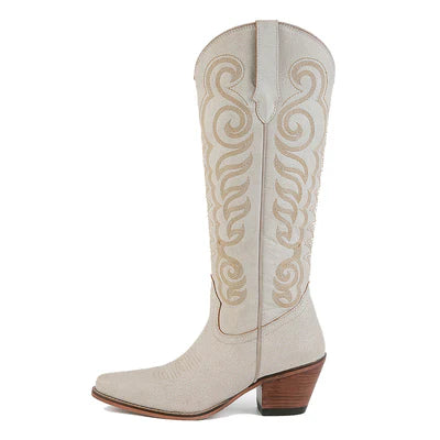 Tall Cream Cowgirl Boots - Boho Buffalo Accessories