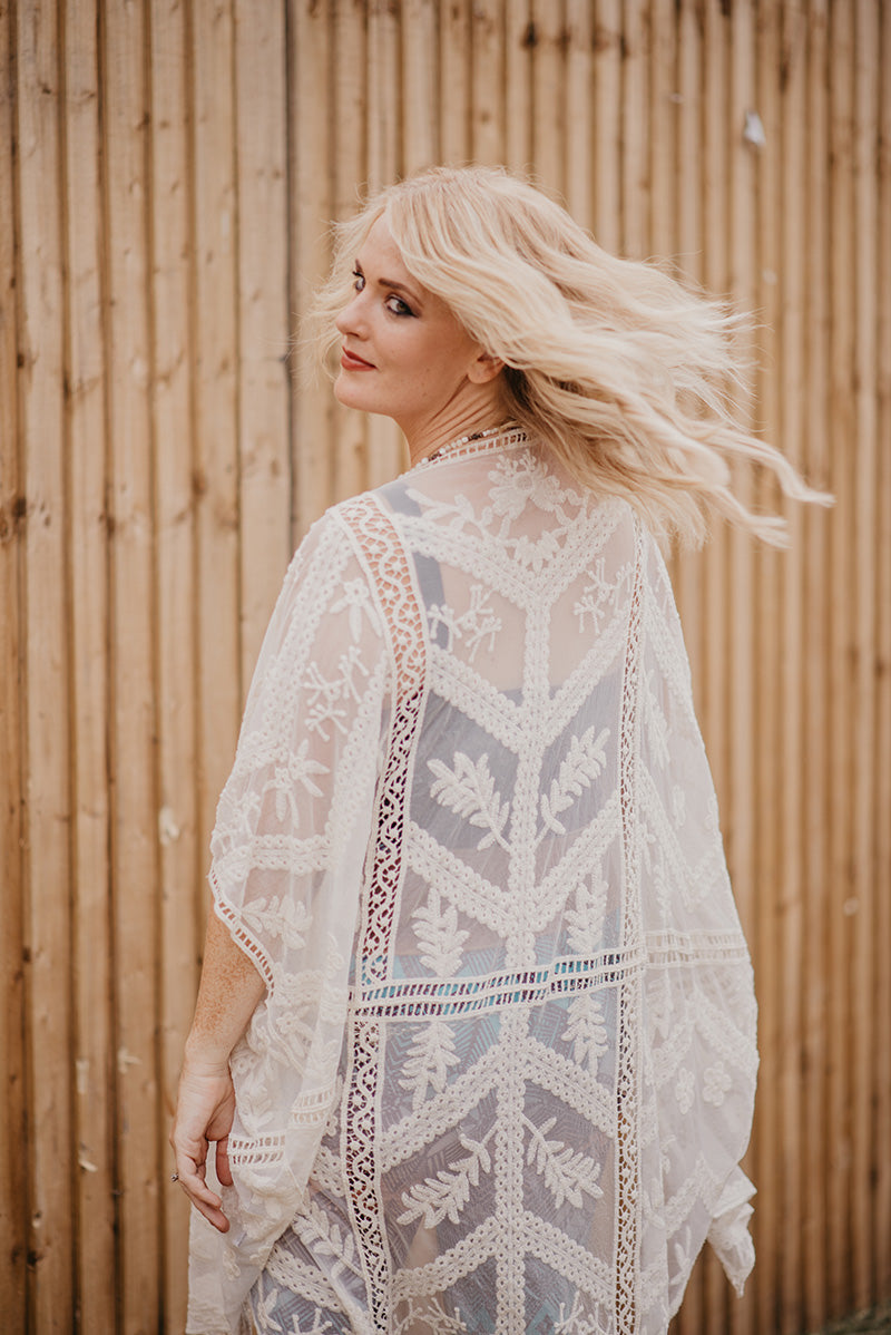 Embroidered Mesh Kimono - Various - Boho Buffalo Accessories