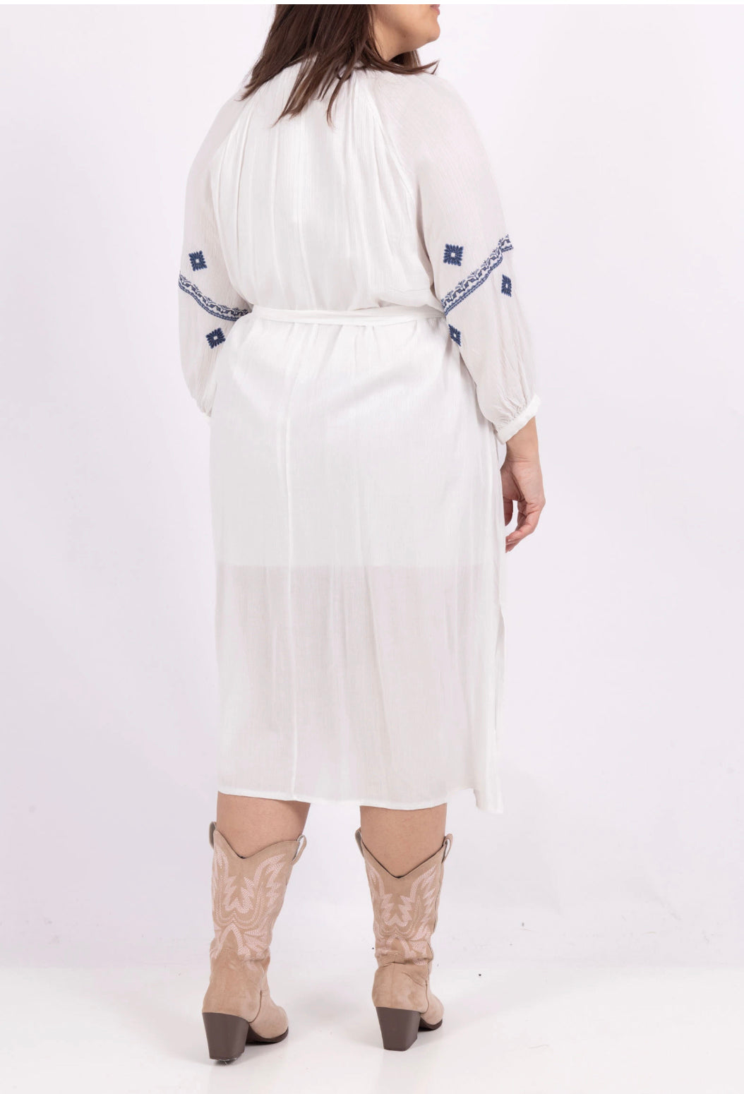 PLUS size Boho White Dress